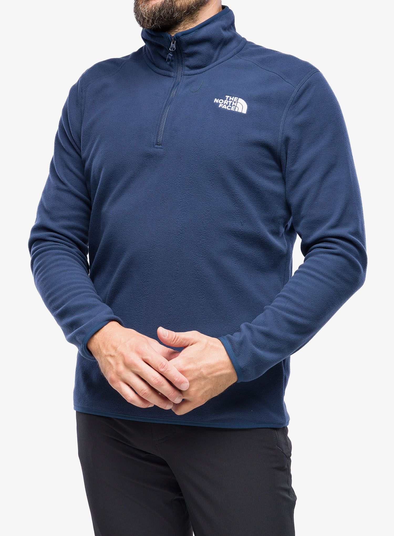 Fleece mikina The North Face 100 Glacier 1/4 Zip - summit navy