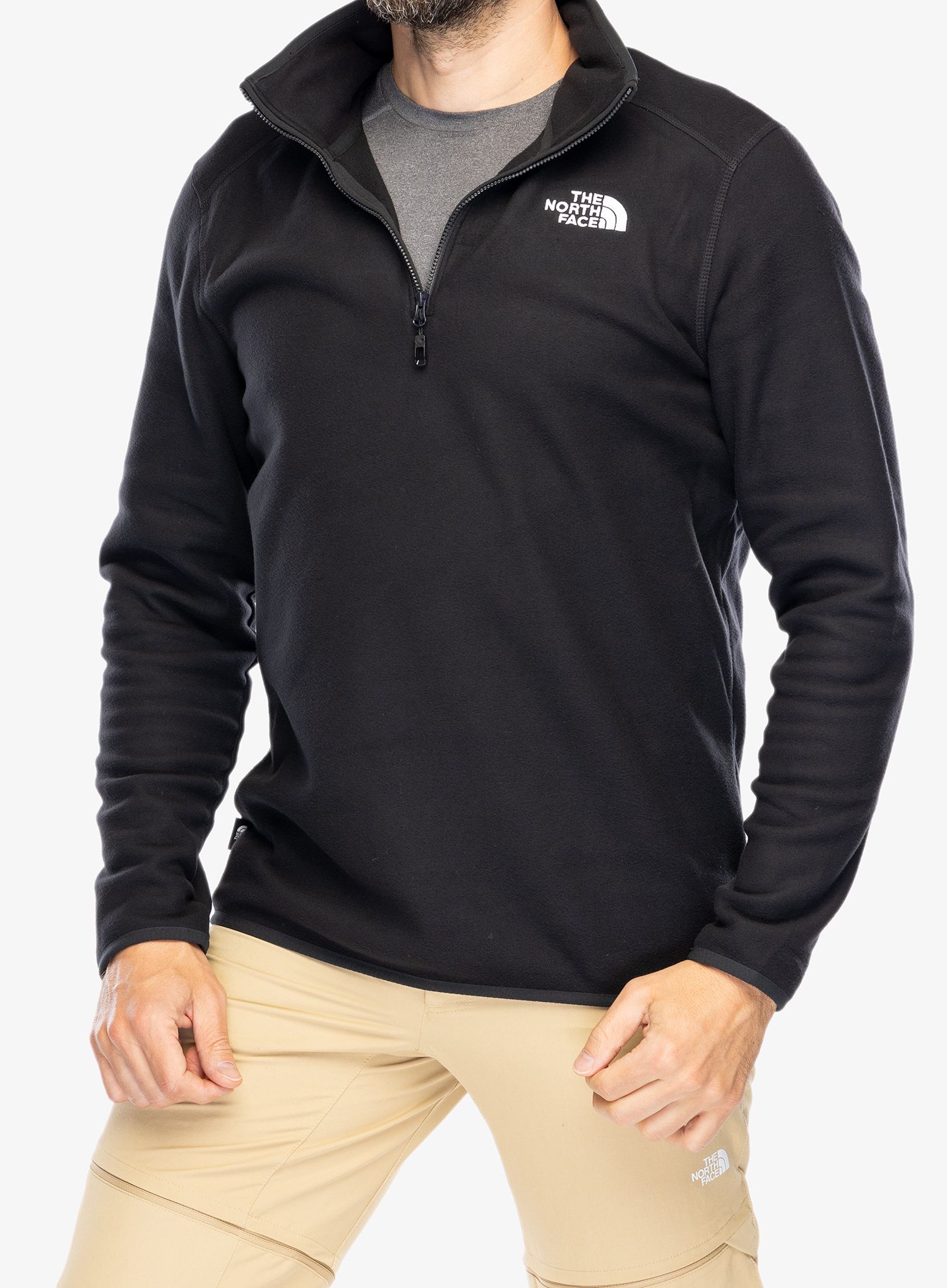 Mikina se zipem The North Face 100 Glacier 1/4 Zip - tnf black