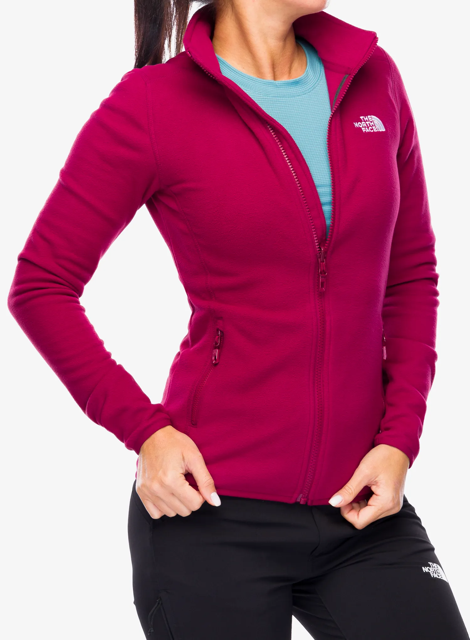 Fleece mikina dámská The North Face 100 Glacier FZ - beetroot