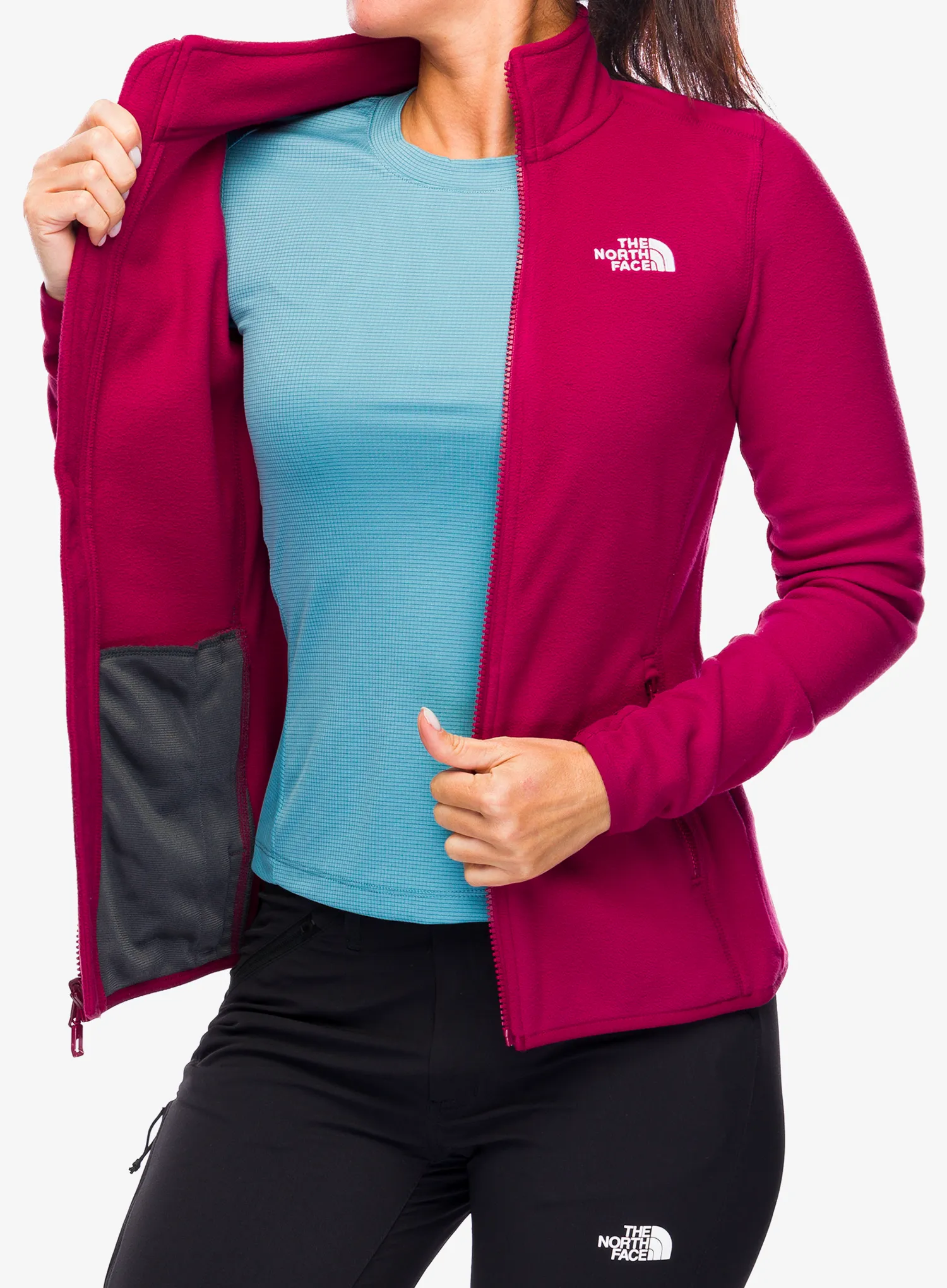 Fleece mikina dámská The North Face 100 Glacier FZ - beetroot