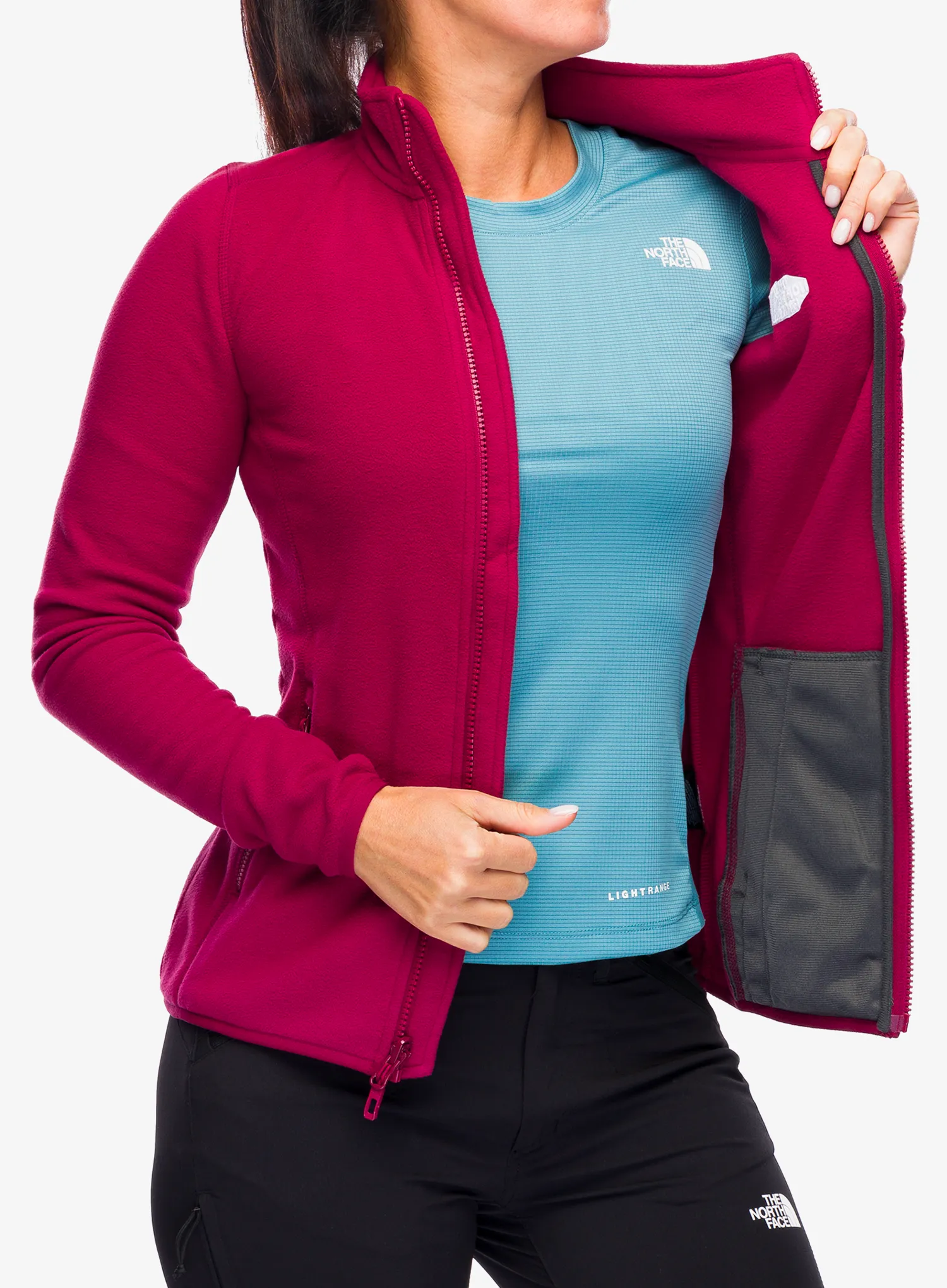Fleece mikina dámská The North Face 100 Glacier FZ - beetroot