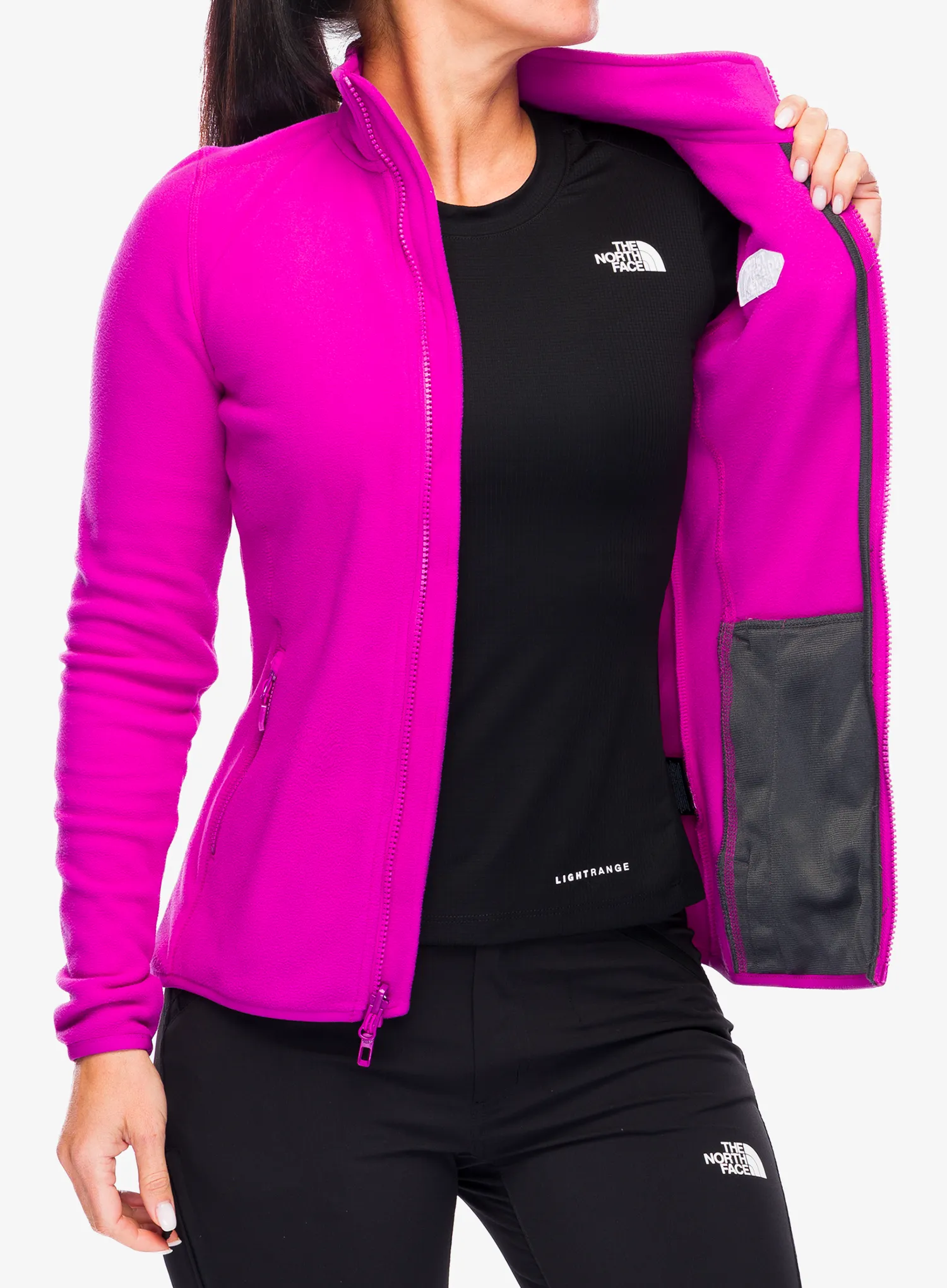 Fleece mikina dámská The North Face 100 Glacier FZ - deep mulberry