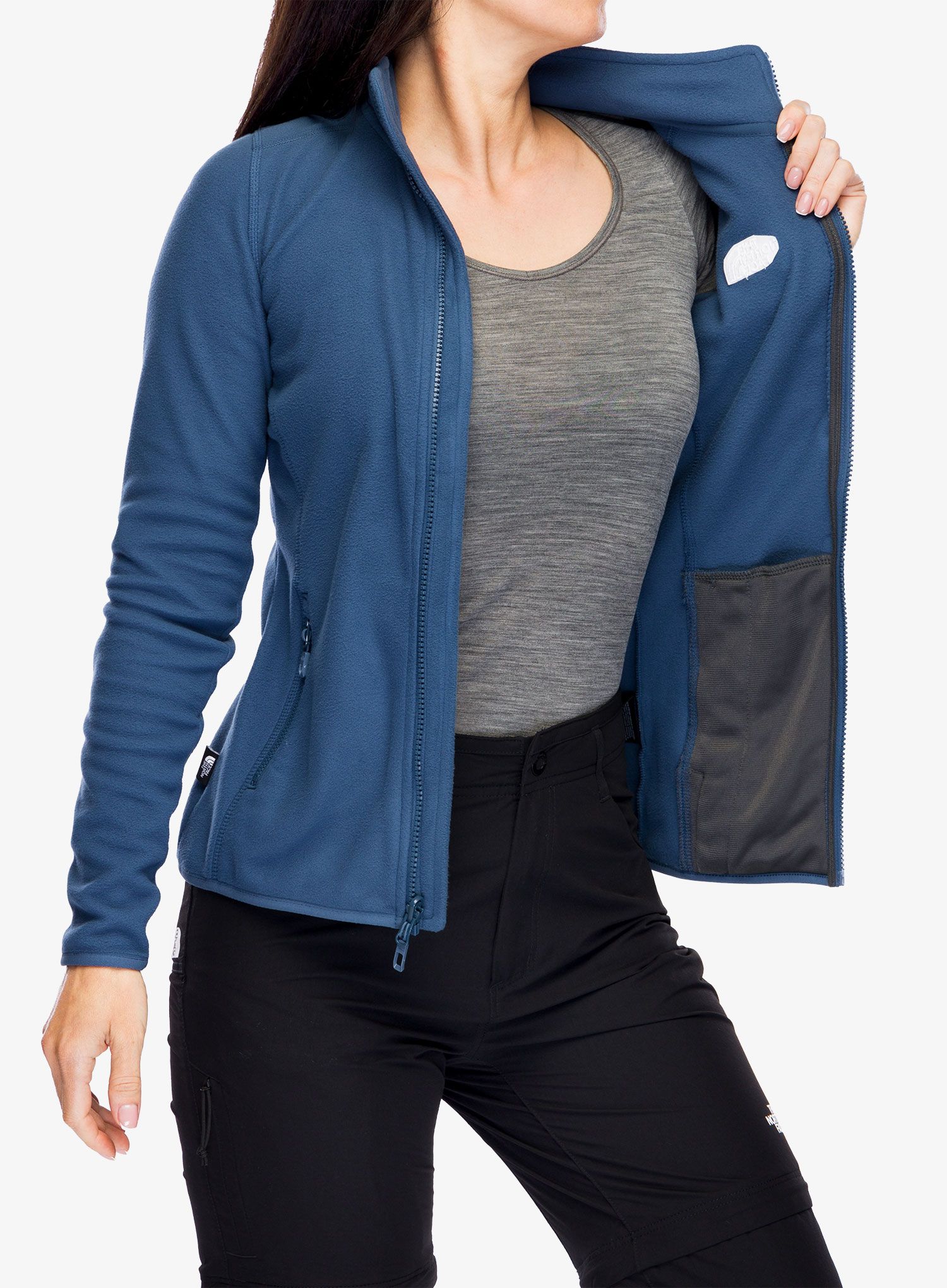 Fleece mikina dámská The North Face 100 Glacier FZ - shady blue