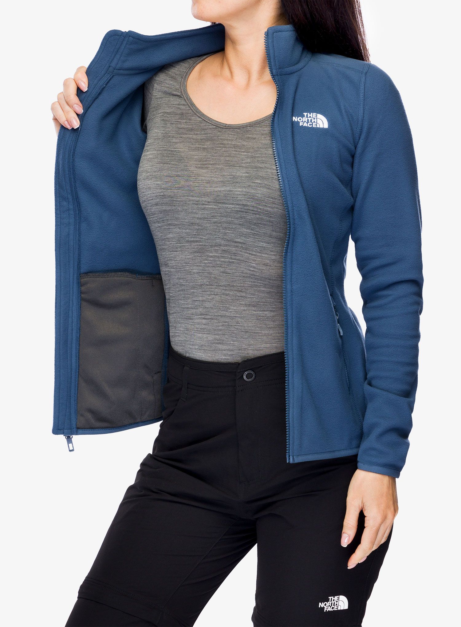Fleece mikina dámská The North Face 100 Glacier FZ - shady blue