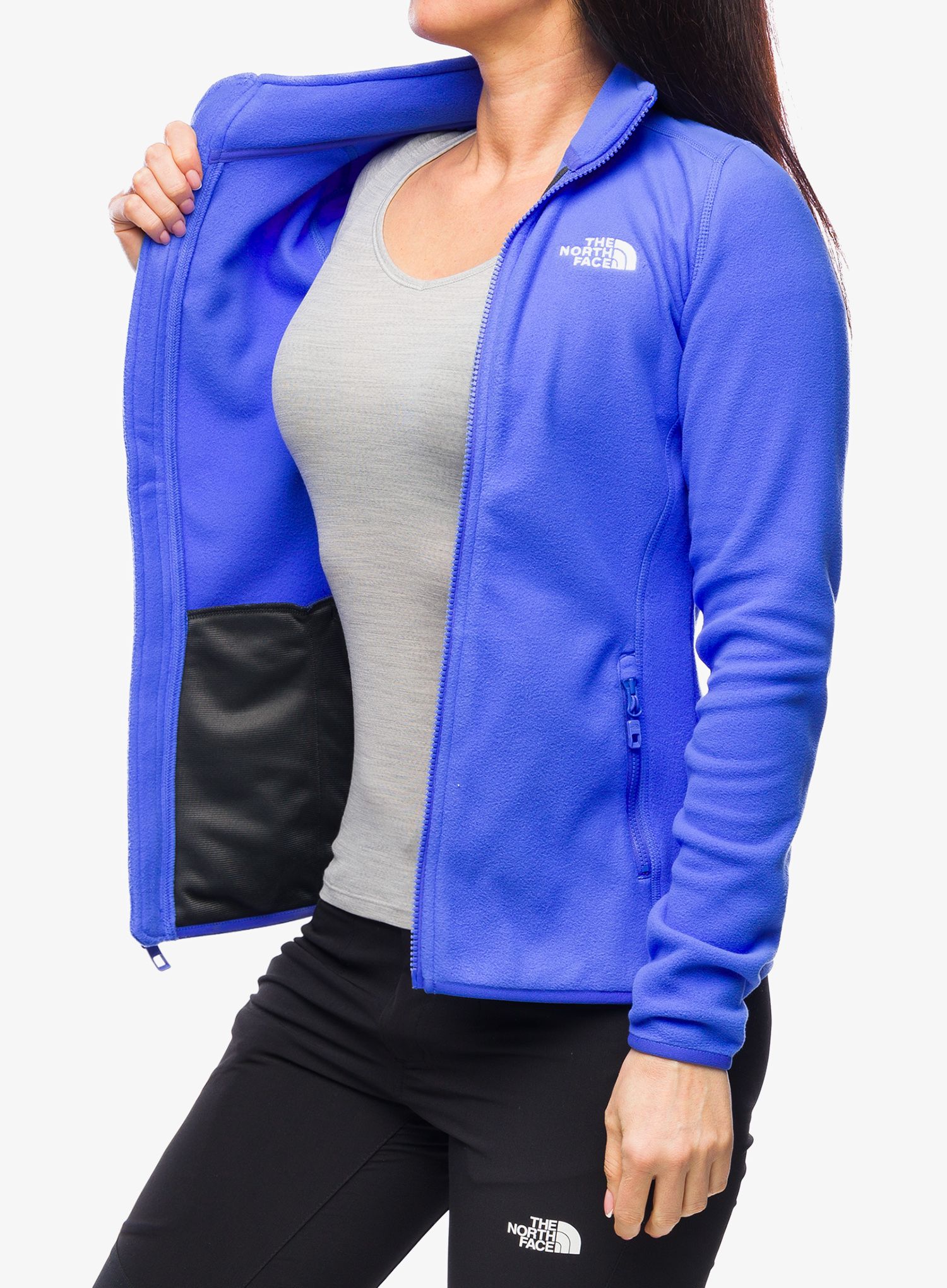 Fleece mikina dámská The North Face 100 Glacier FZ - solar blue
