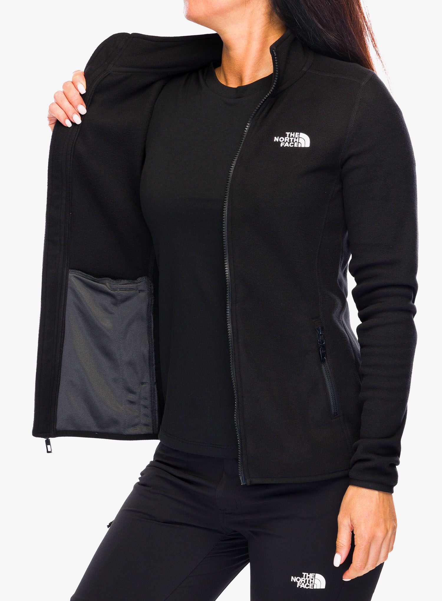 Fleece mikina dámská The North Face 100 Glacier FZ - tnf black