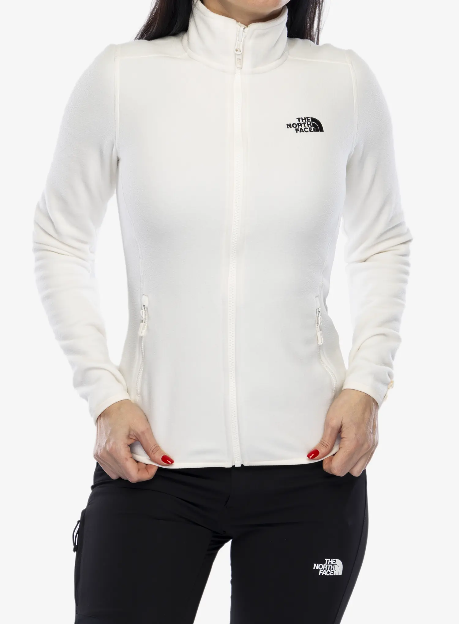 Fleece mikina dámská The North Face 100 Glacier FZ - white dune