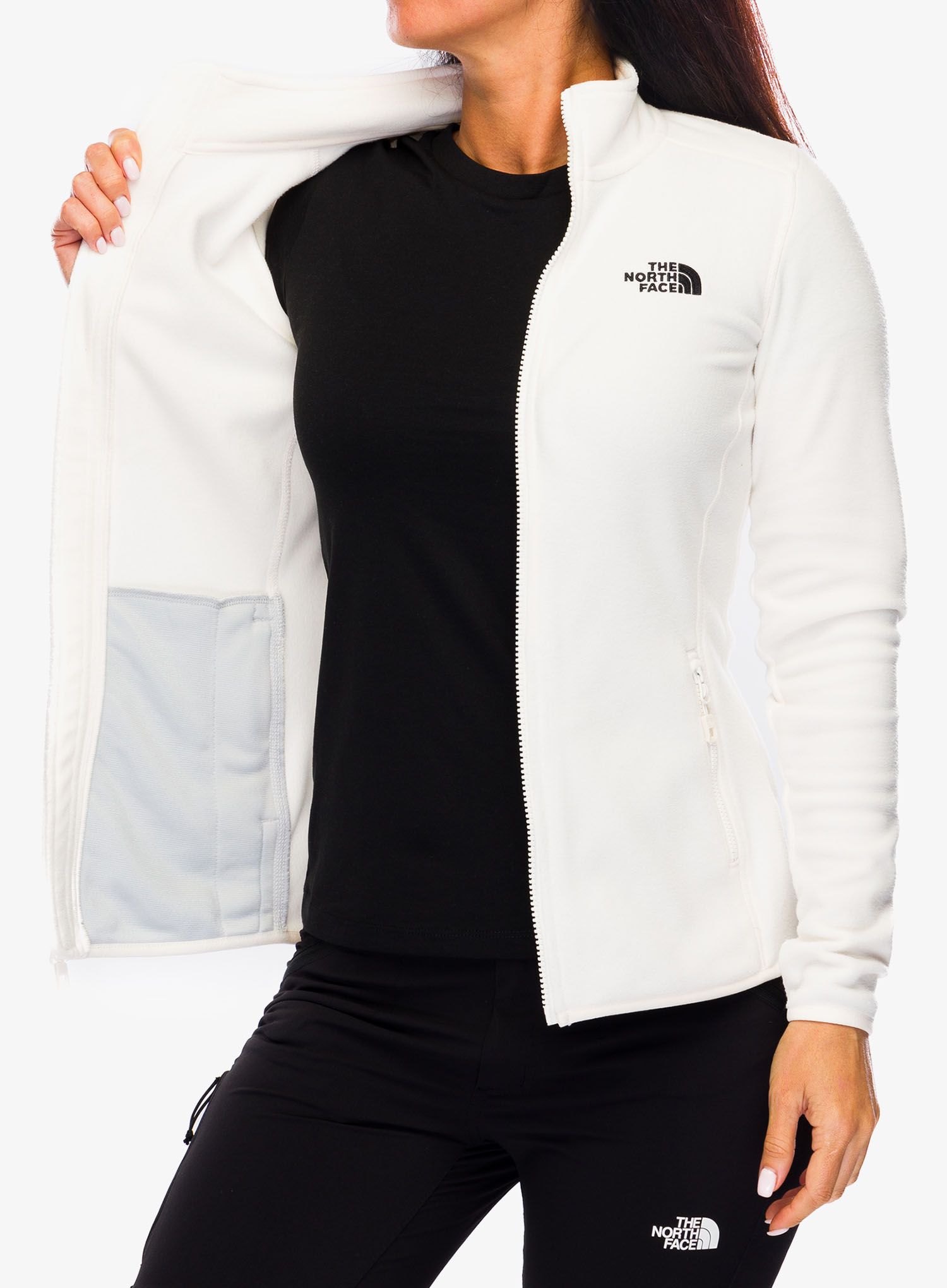 Fleece mikina dámská The North Face 100 Glacier FZ - white dune