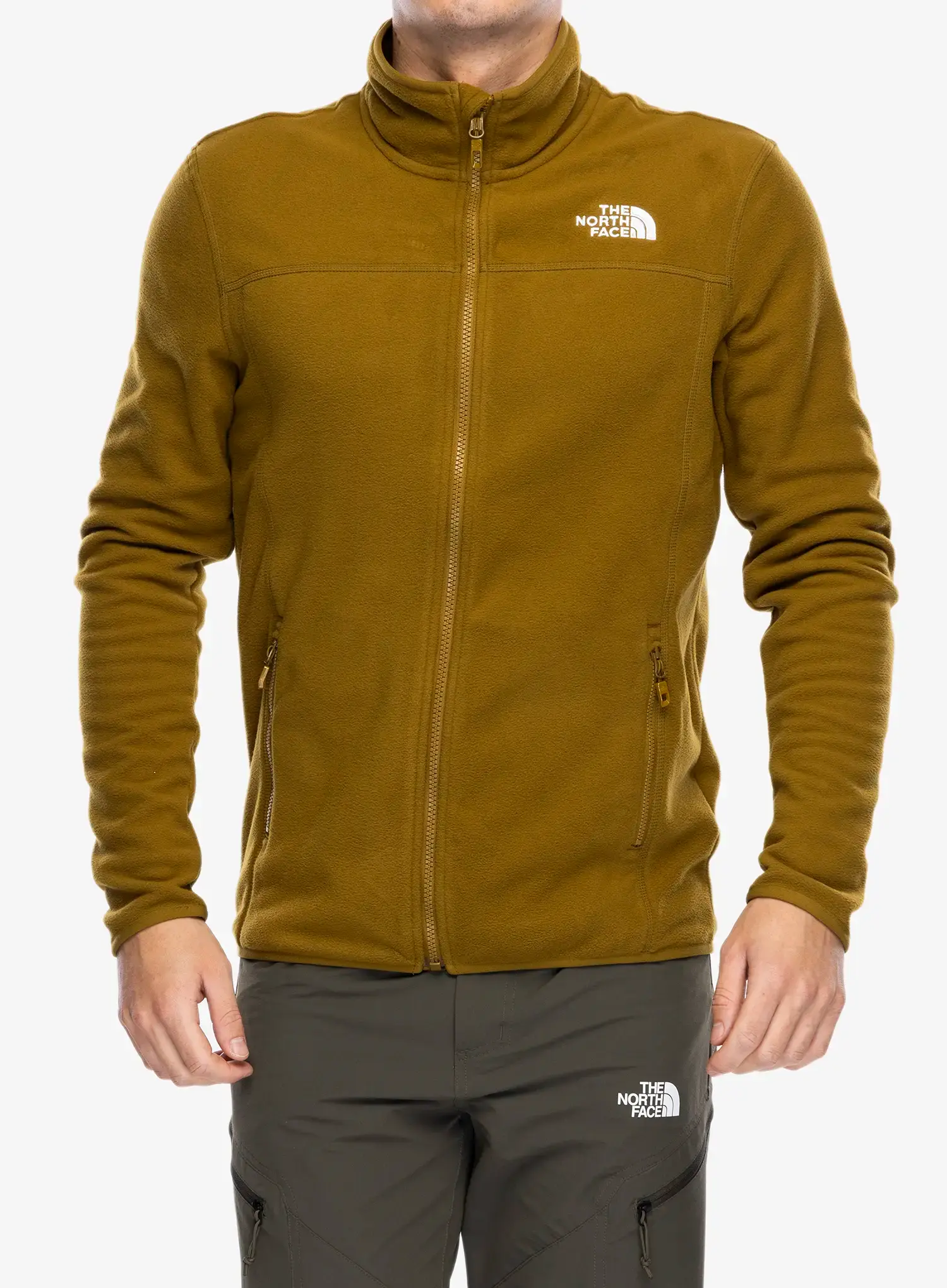 Fleece mikina The North Face 100 Glacier Full Zip - moss green