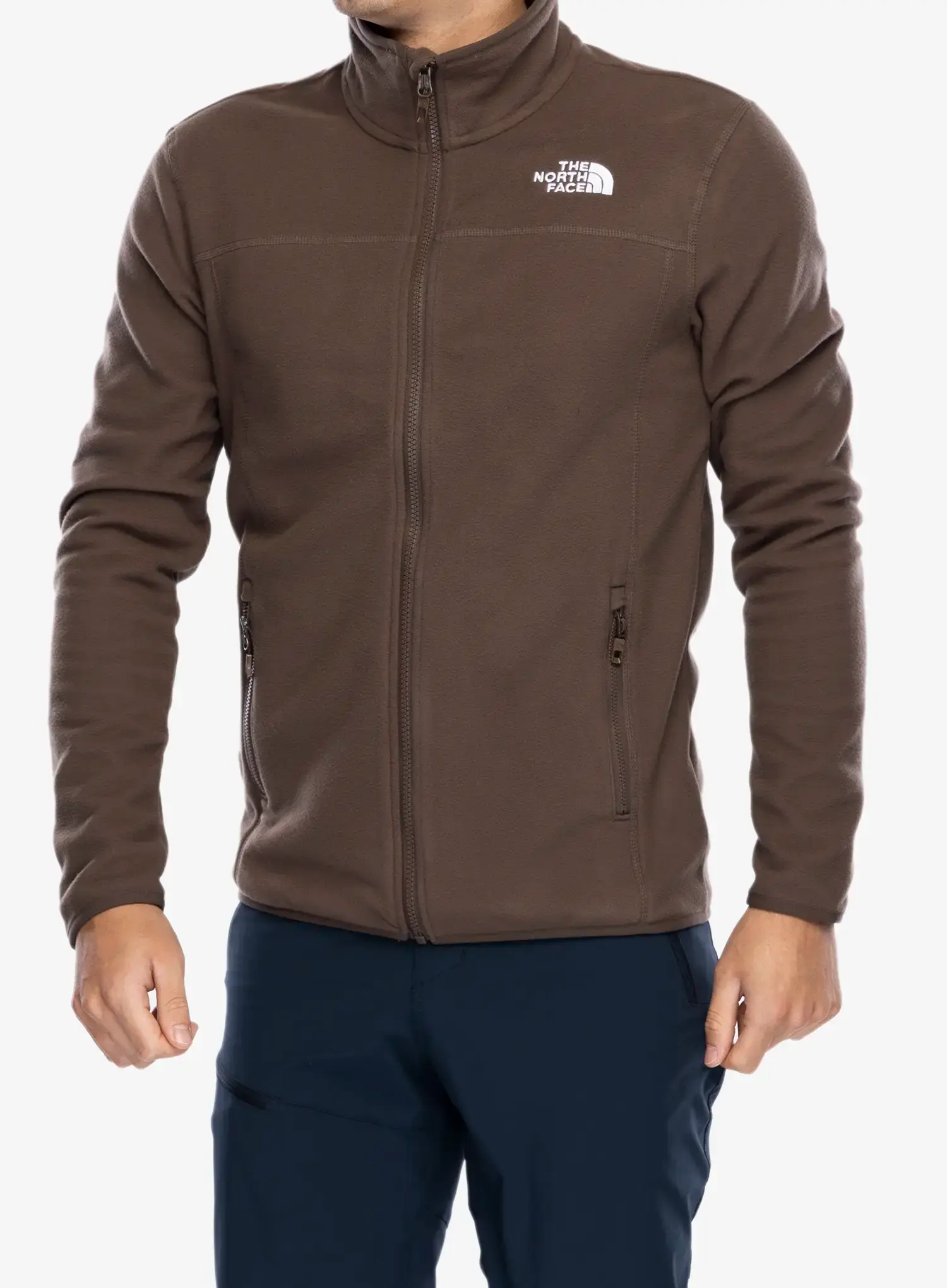 Fleece mikina The North Face 100 Glacier Full Zip - smokey brown
