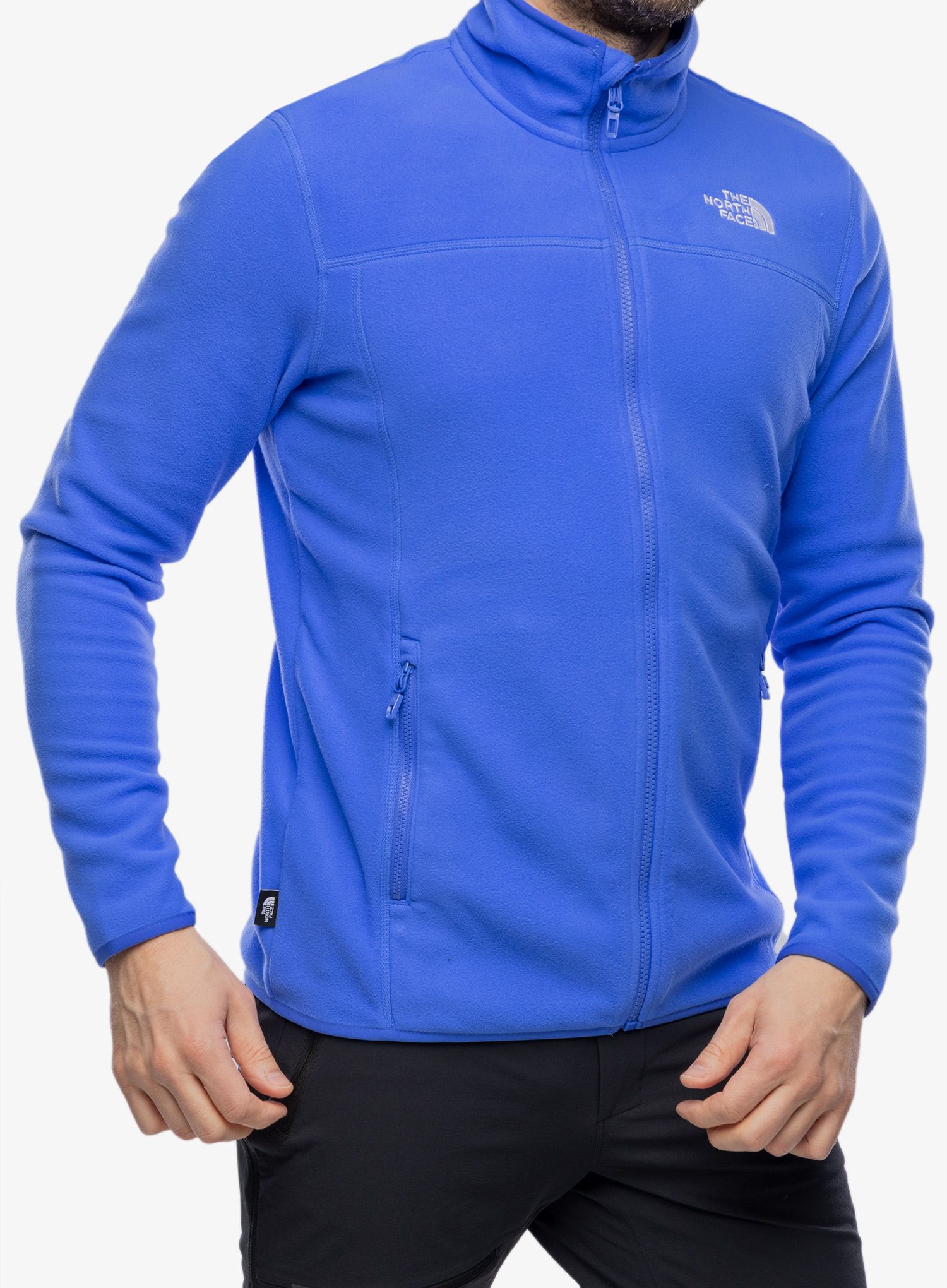Fleece mikina The North Face 100 Glacier Full Zip - solar blue