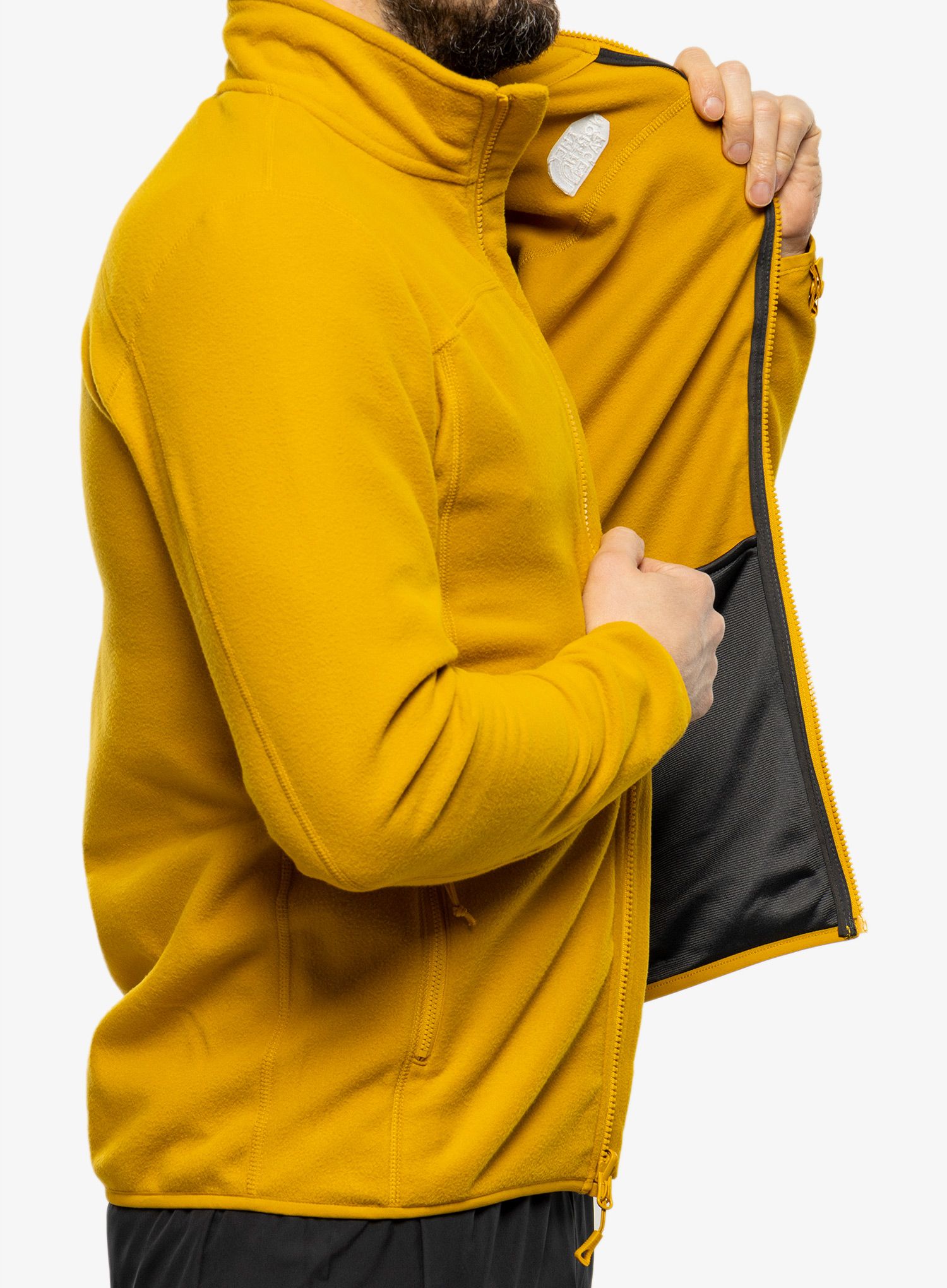 Mikina bez kapuce The North Face 100 Glacier Full Zip - yellow