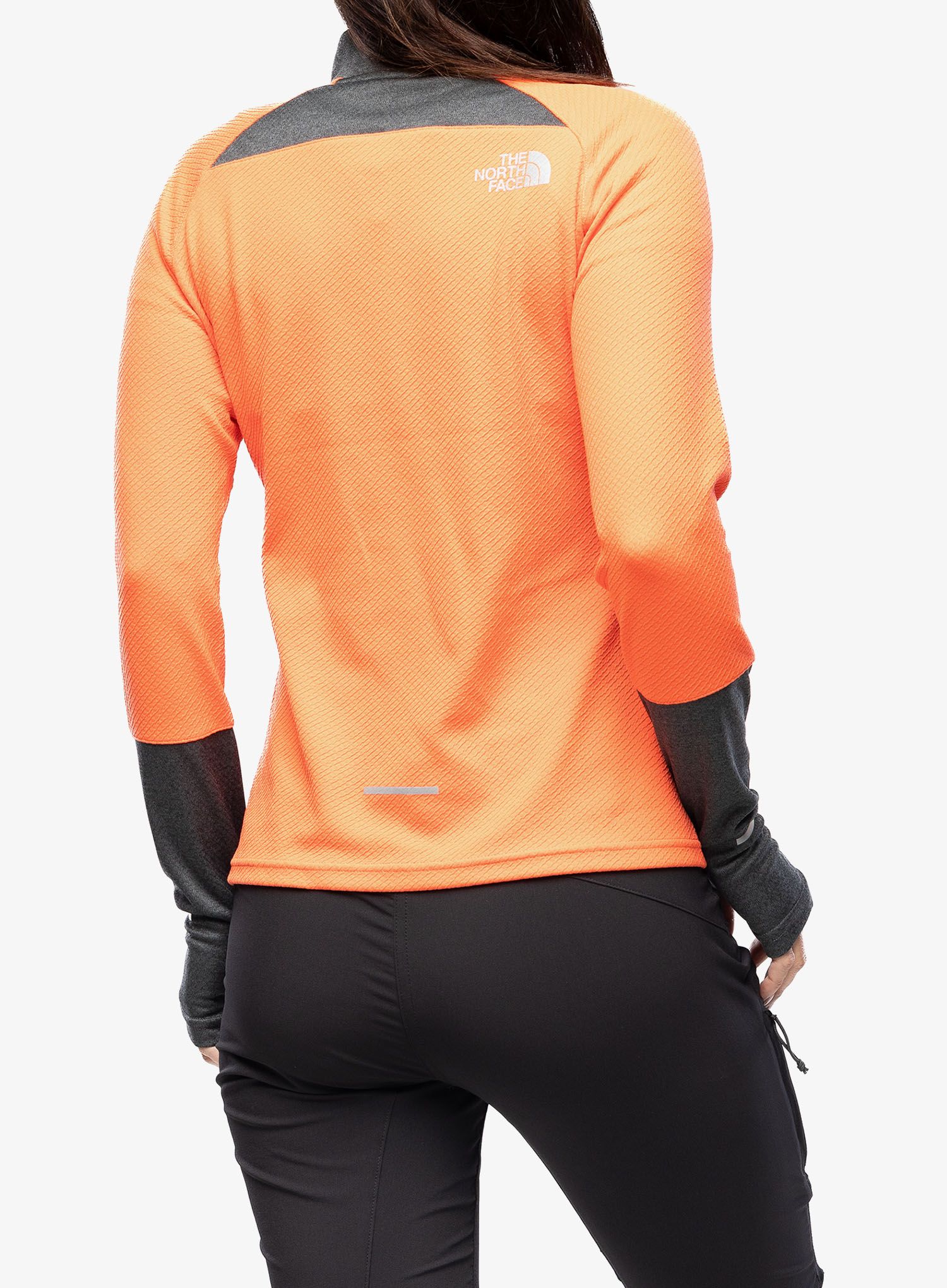Mikina dámská The North Face 1-4 Zip Run Fleece - orange/grey
