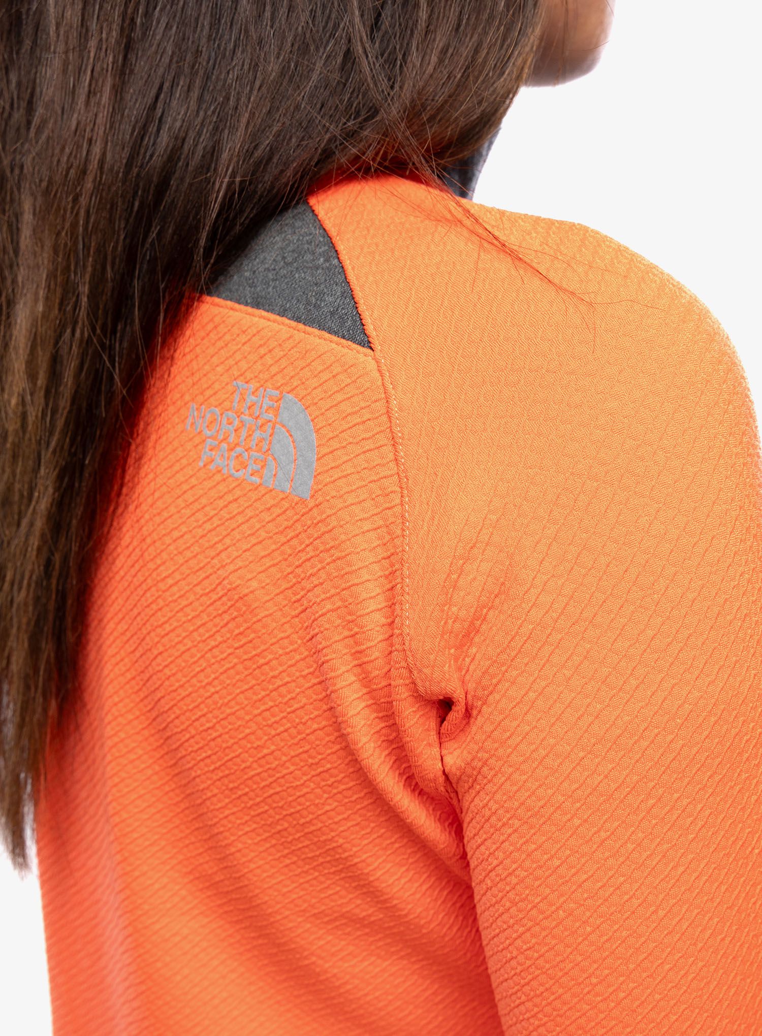 Mikina dámská The North Face 1-4 Zip Run Fleece - orange/grey