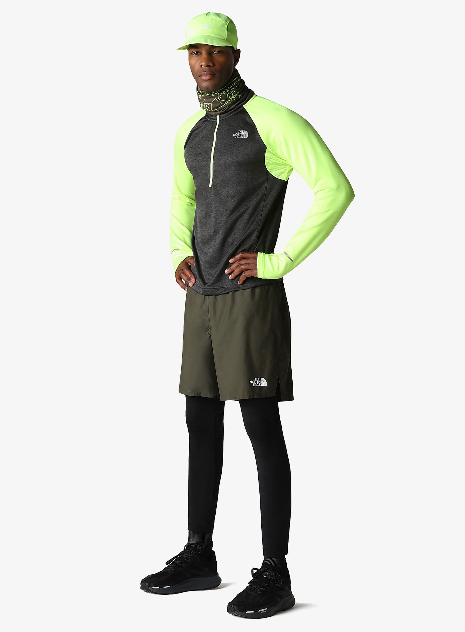 Mikina na běhání The North Face 1/4 Zip Run Fleece - yellow/grey