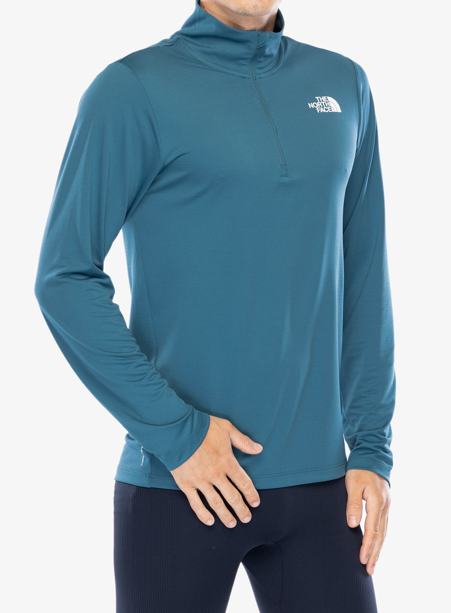Mikina bez kapuce The North Face 24/7 1/4 Zip Tee - mallard blue