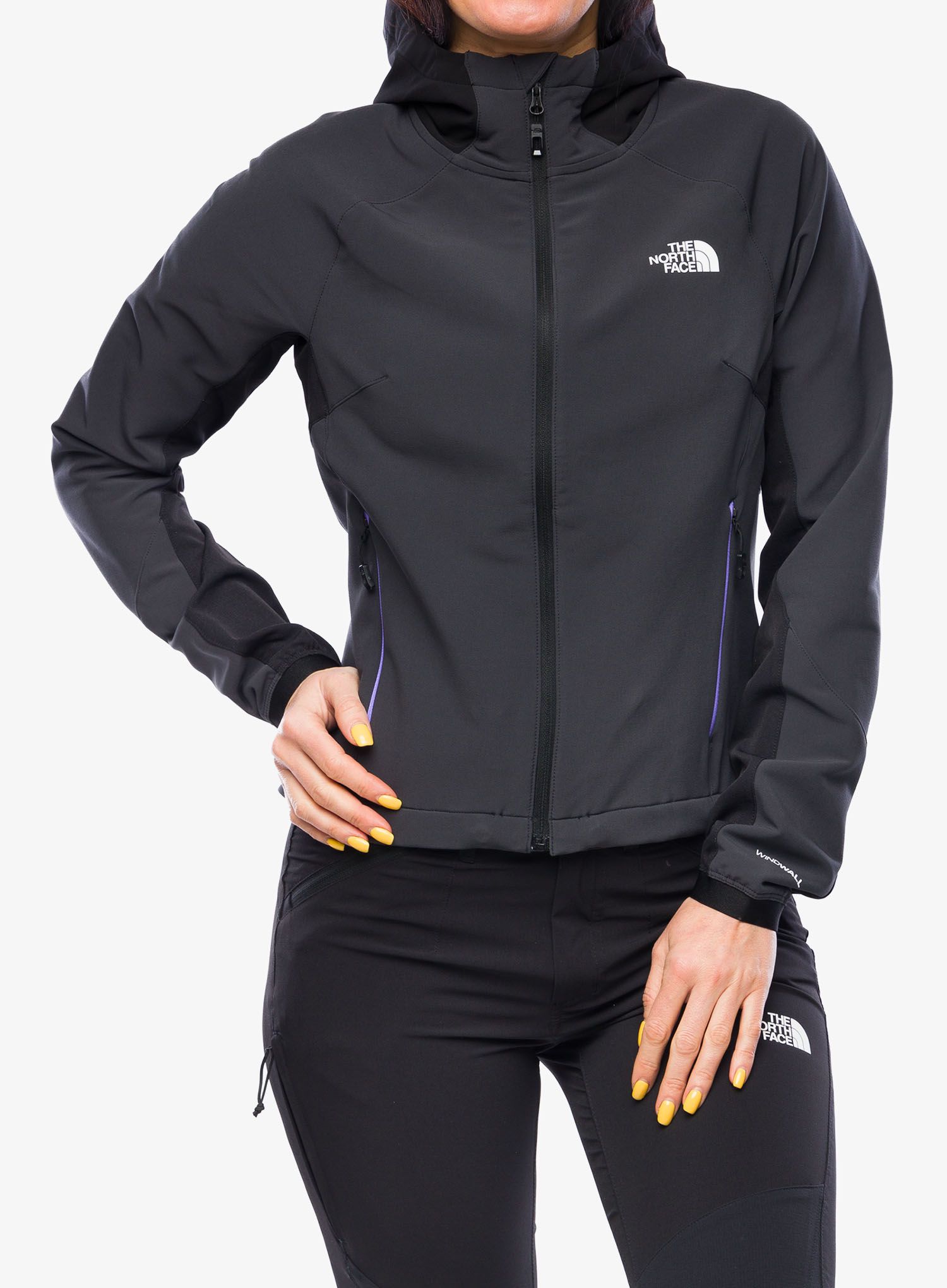 Dámská bunda The North Face AO Softshell Hoodie - asphalt grey/tnf black