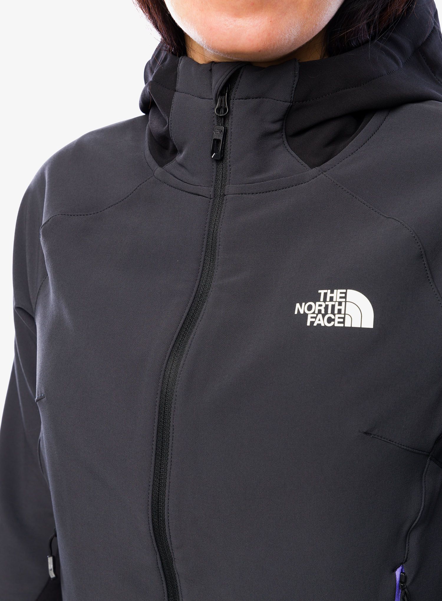 Dámská bunda The North Face AO Softshell Hoodie - asphalt grey/tnf black
