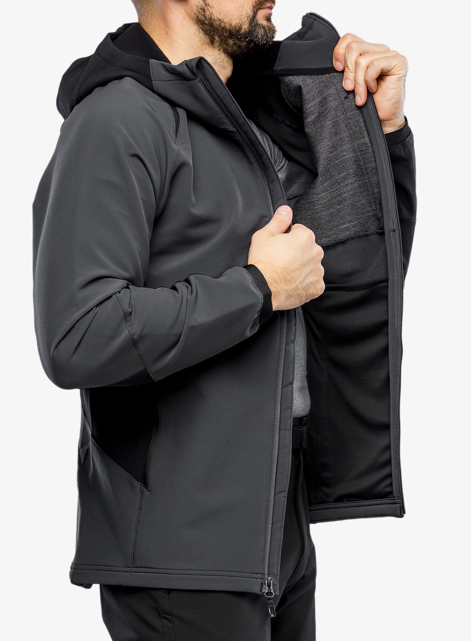 Bunda The North Face AO Softshell Hoodie - asphalt/tnf blk