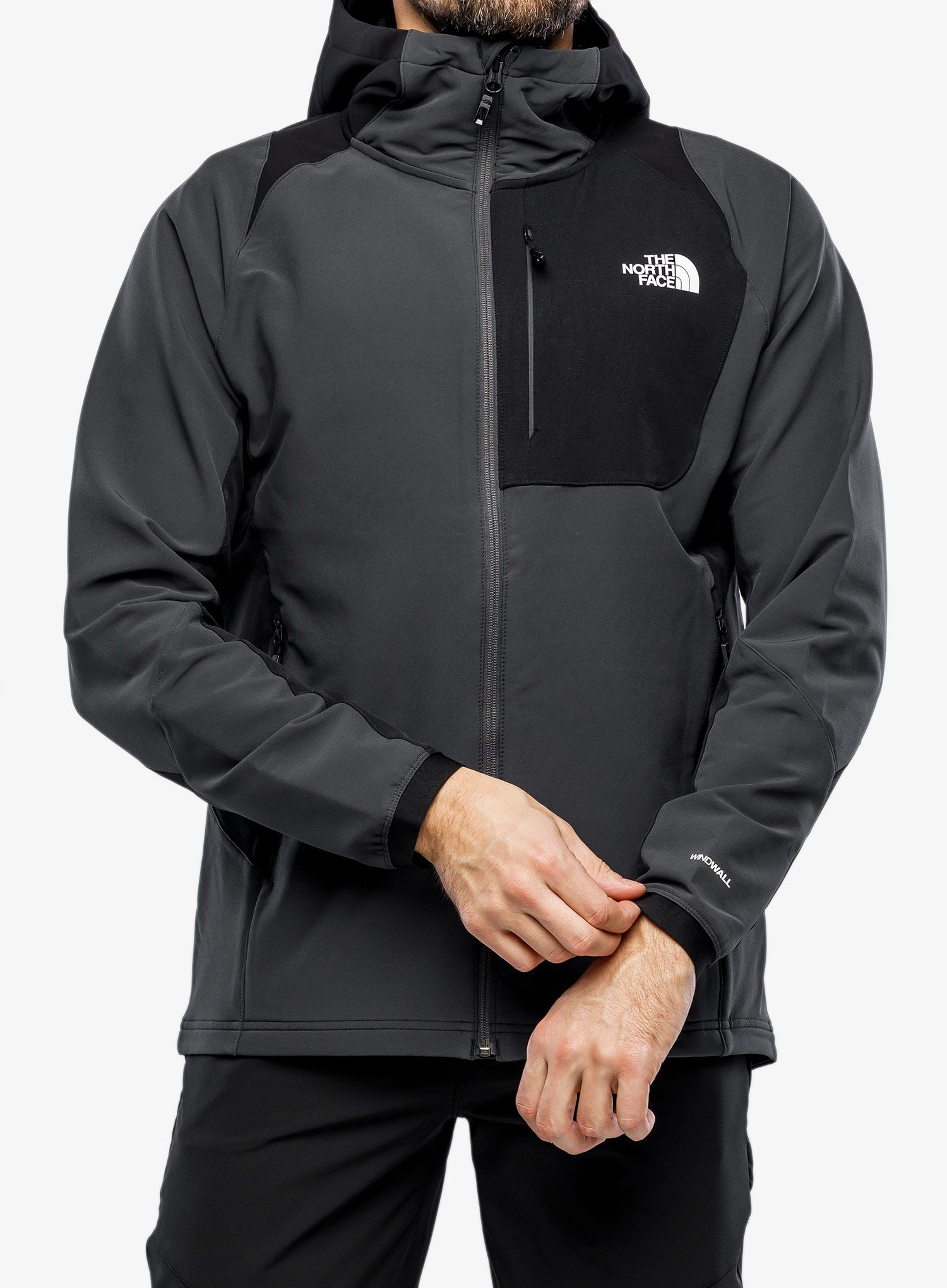 Bunda The North Face AO Softshell Hoodie - asphalt/tnf blk