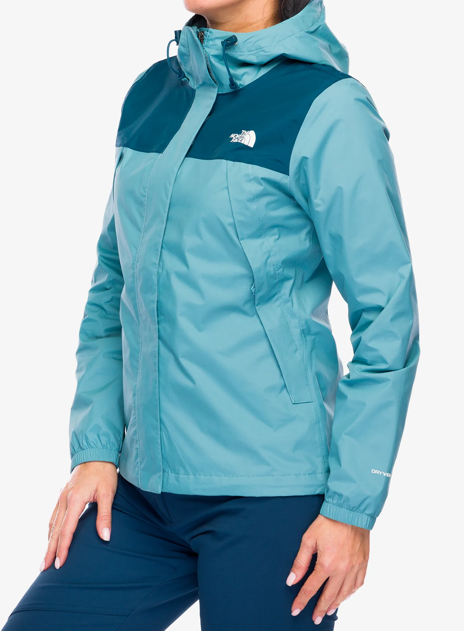 Dámská bunda do deště The North Face Antora Jacket - algae blue/midnight petrol