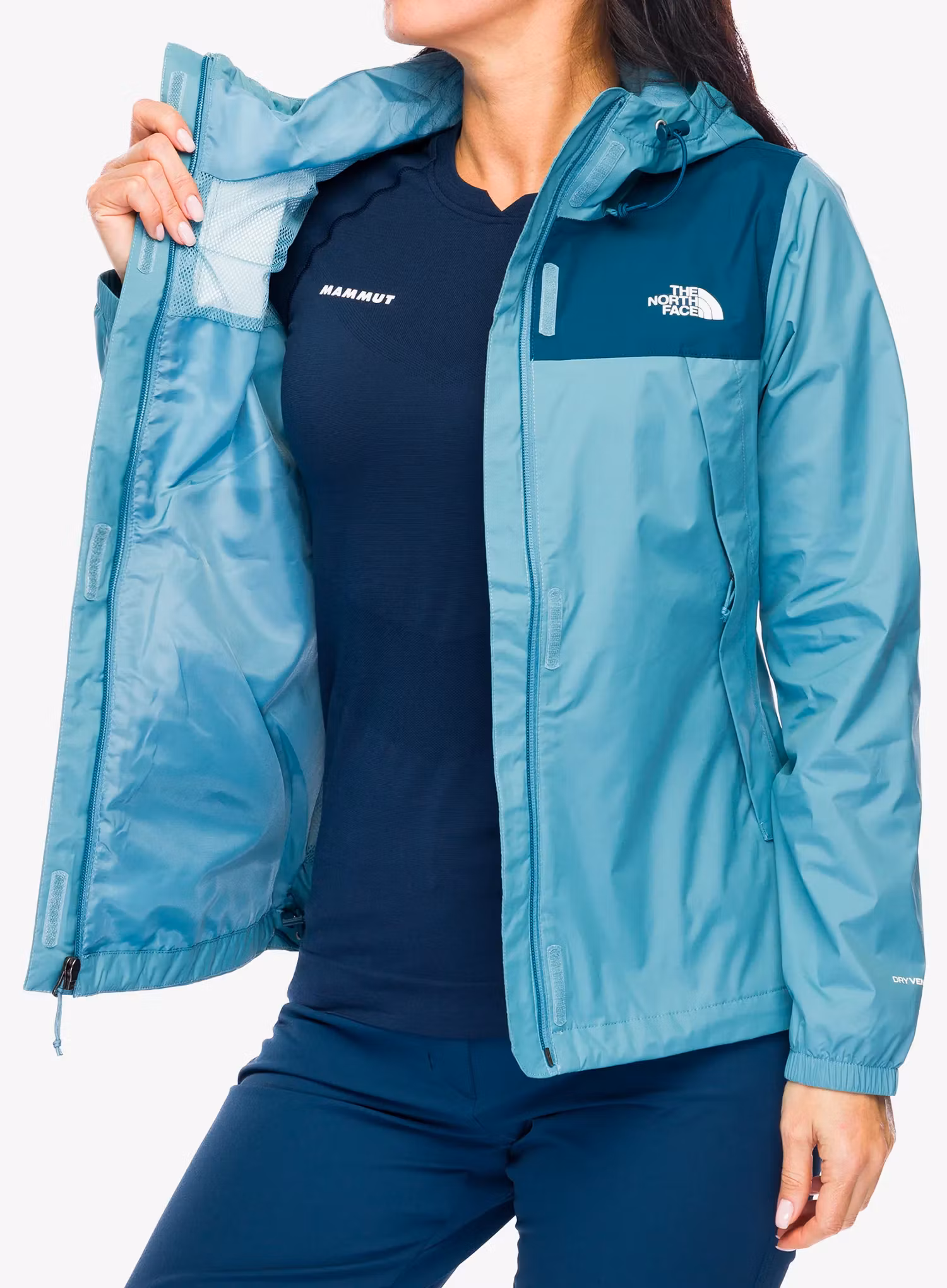 Dámská bunda do deště The North Face Antora Jacket - algae blue/midnight petrol