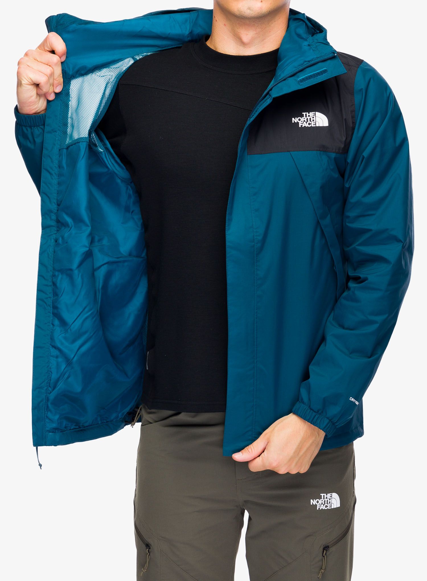Bunda do deště The North Face Antora Jacket - midnight petrol/tnf black