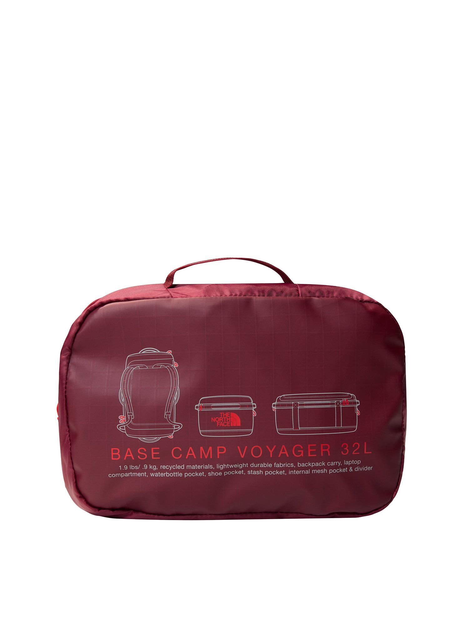 Cestovní taška The North Face Base Camp Voyager Duffel 32L - beetroot/tnf red