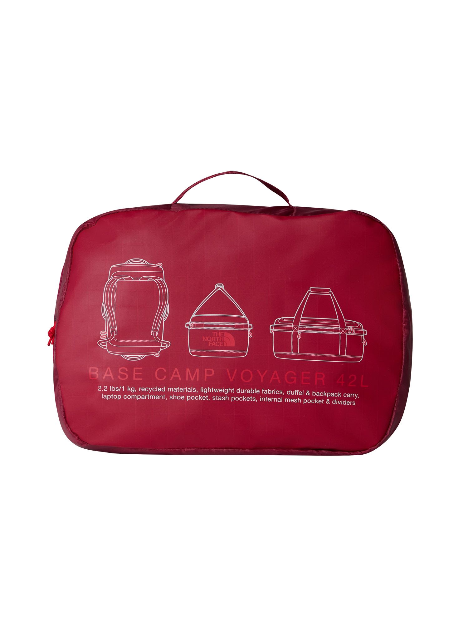 Cestovní taška The North Face Base Camp Voyager Duffel 42L - beetroot/tnf red