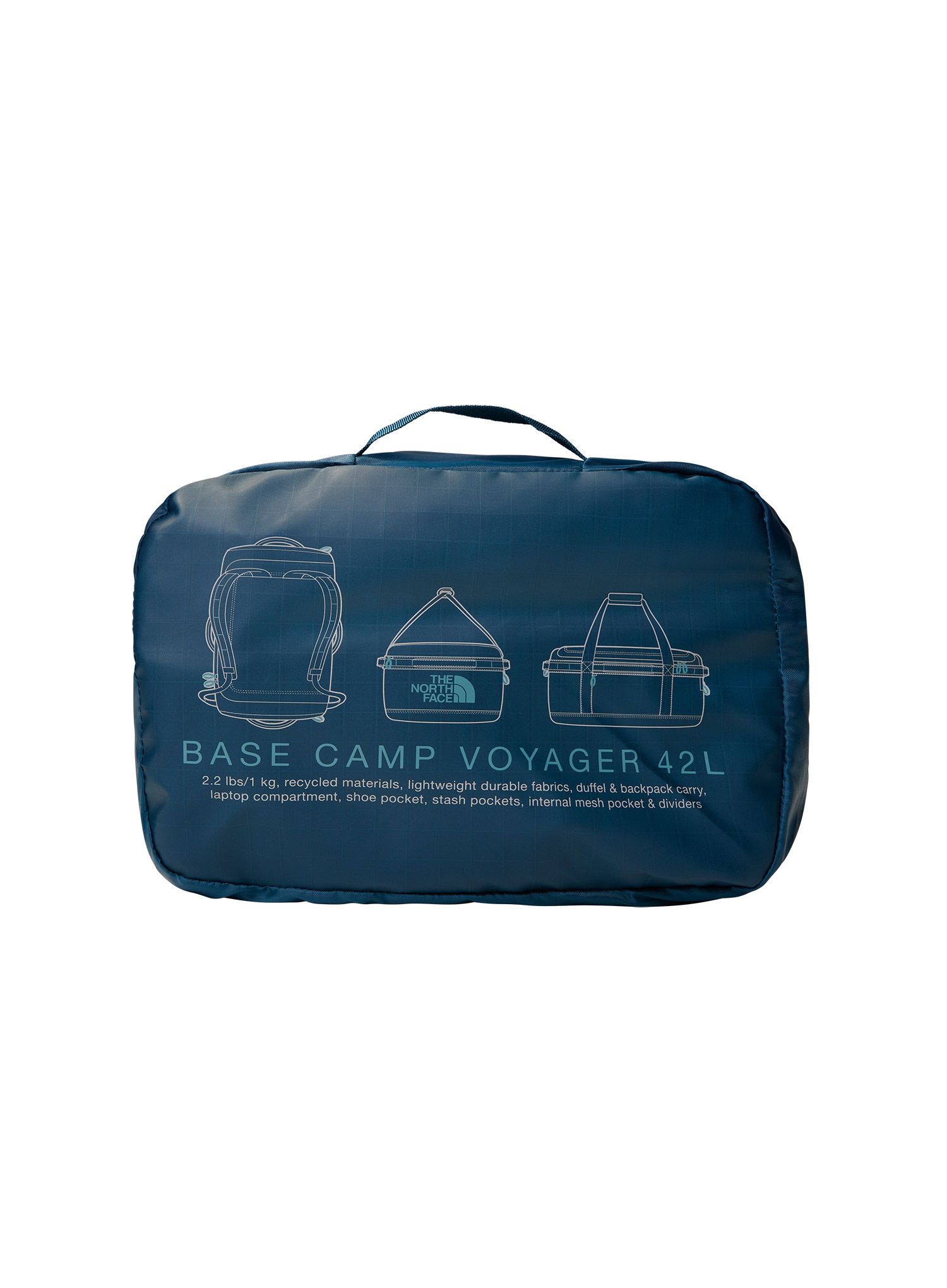 Cestovní taška The North Face Base Camp Voyager Duffel 42L - midnight petrol/algae blue