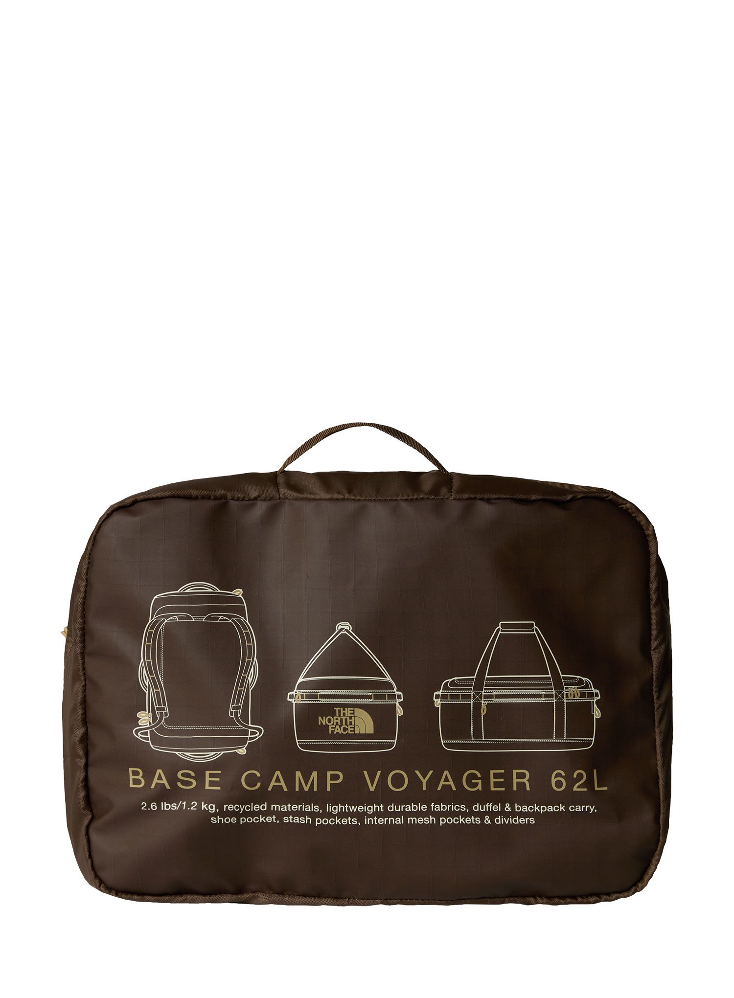 Cestovní taška The North Face Base Camp Voyager Duffel 62 - smokey brown/khaki stone