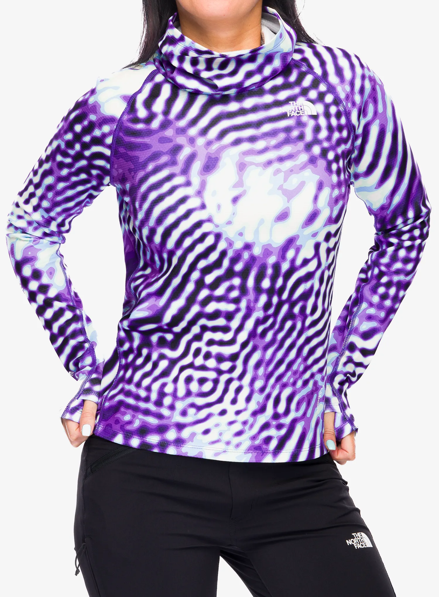 Dámská funkční mikina The North Face Baselayer Dragline LS - peak purple the lift print