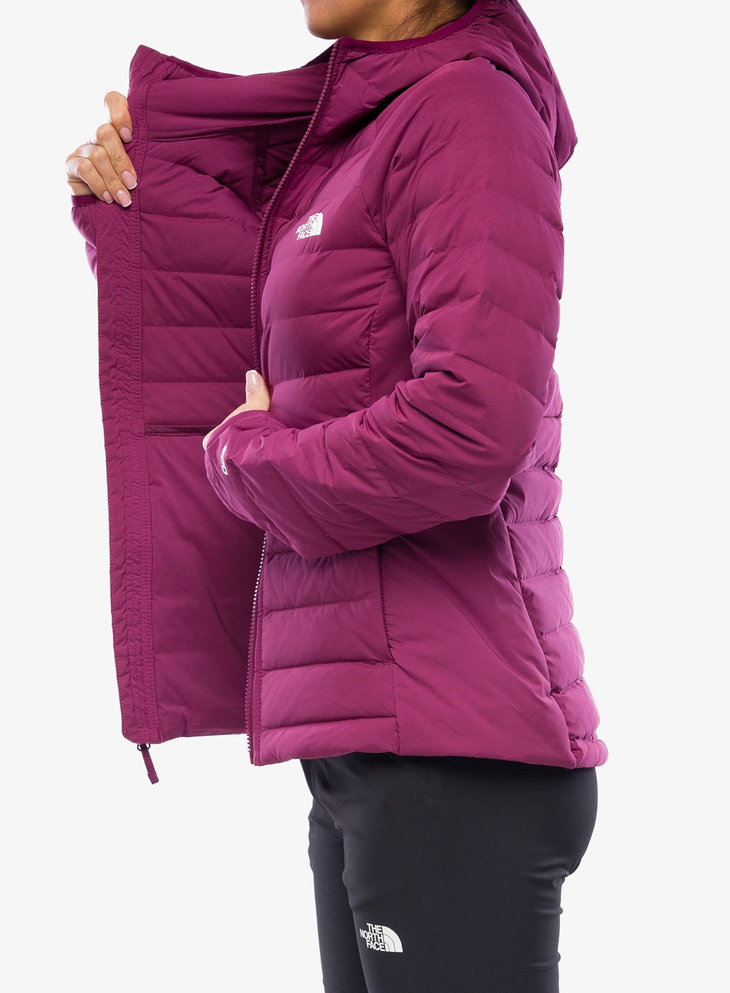 Dámská bunda The North Face Belleview Stretch Down Hoodie - boysenberry