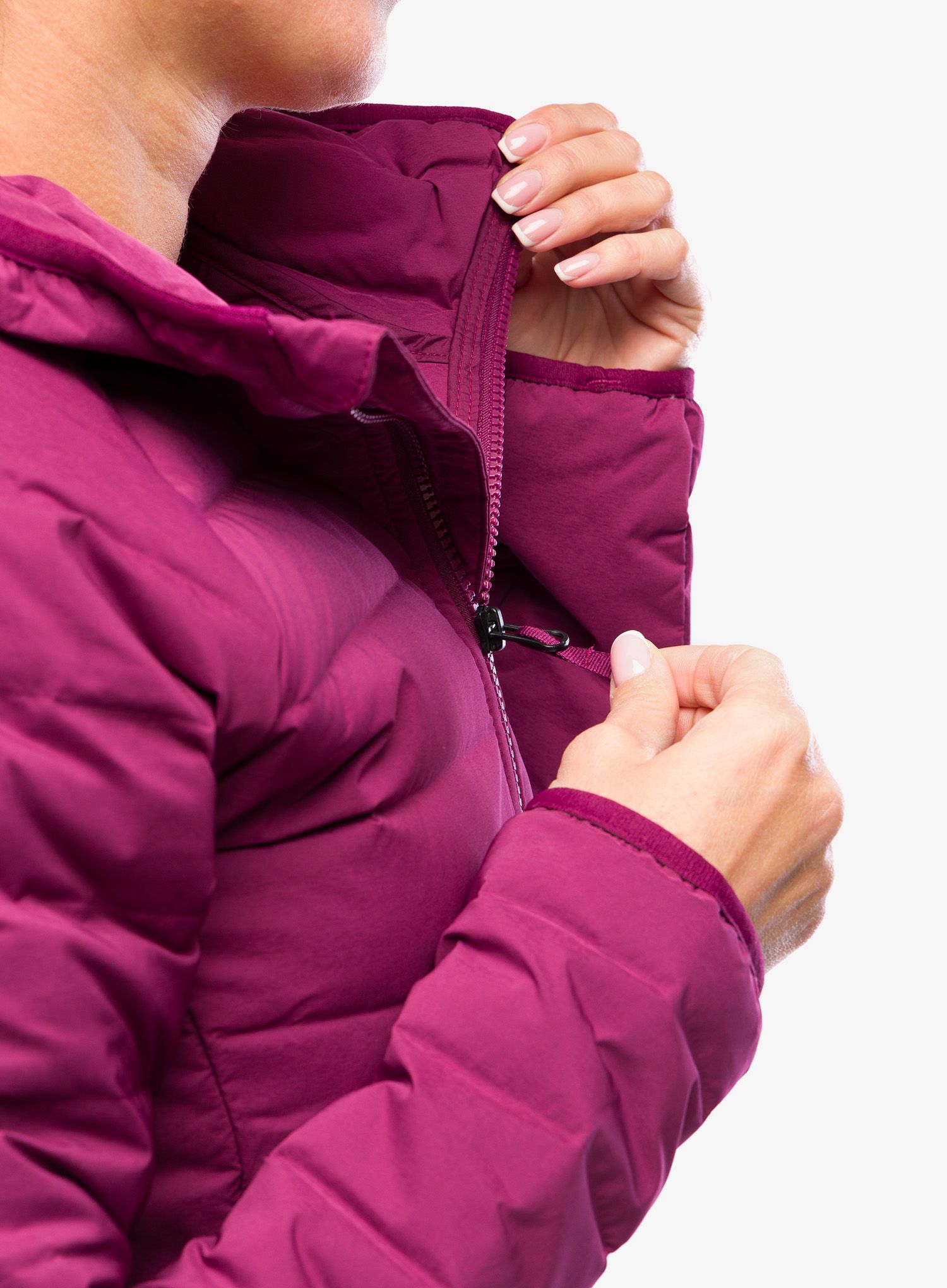 Dámská bunda The North Face Belleview Stretch Down Hoodie - boysenberry