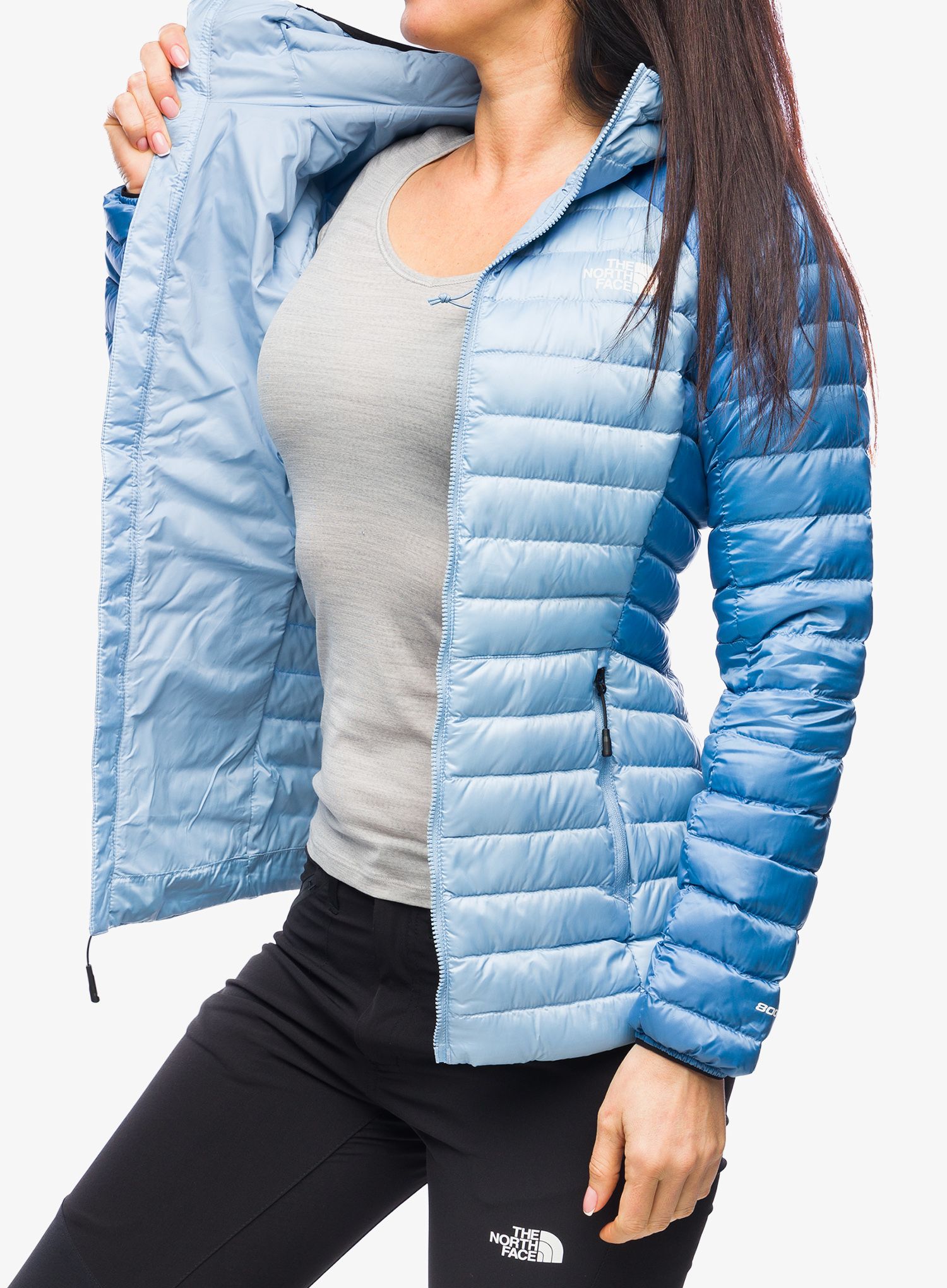 Dámská péřová bunda The North Face Bettaforca Lt Down Hoodie - blue/stone