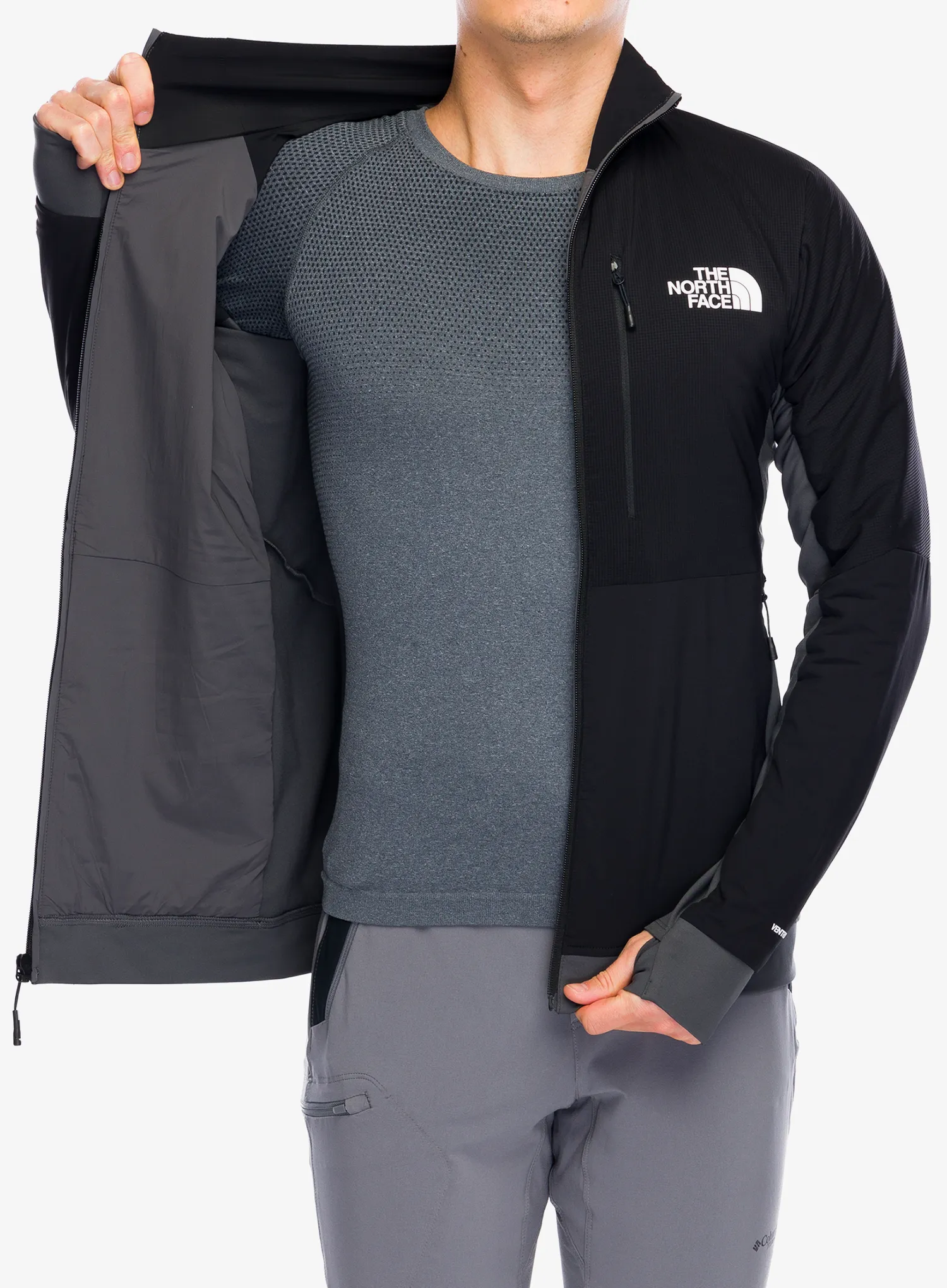 Hybridní bunda The North Face Binntal Hybrid Ventrix Jacket - blk/blk/anthracite grey