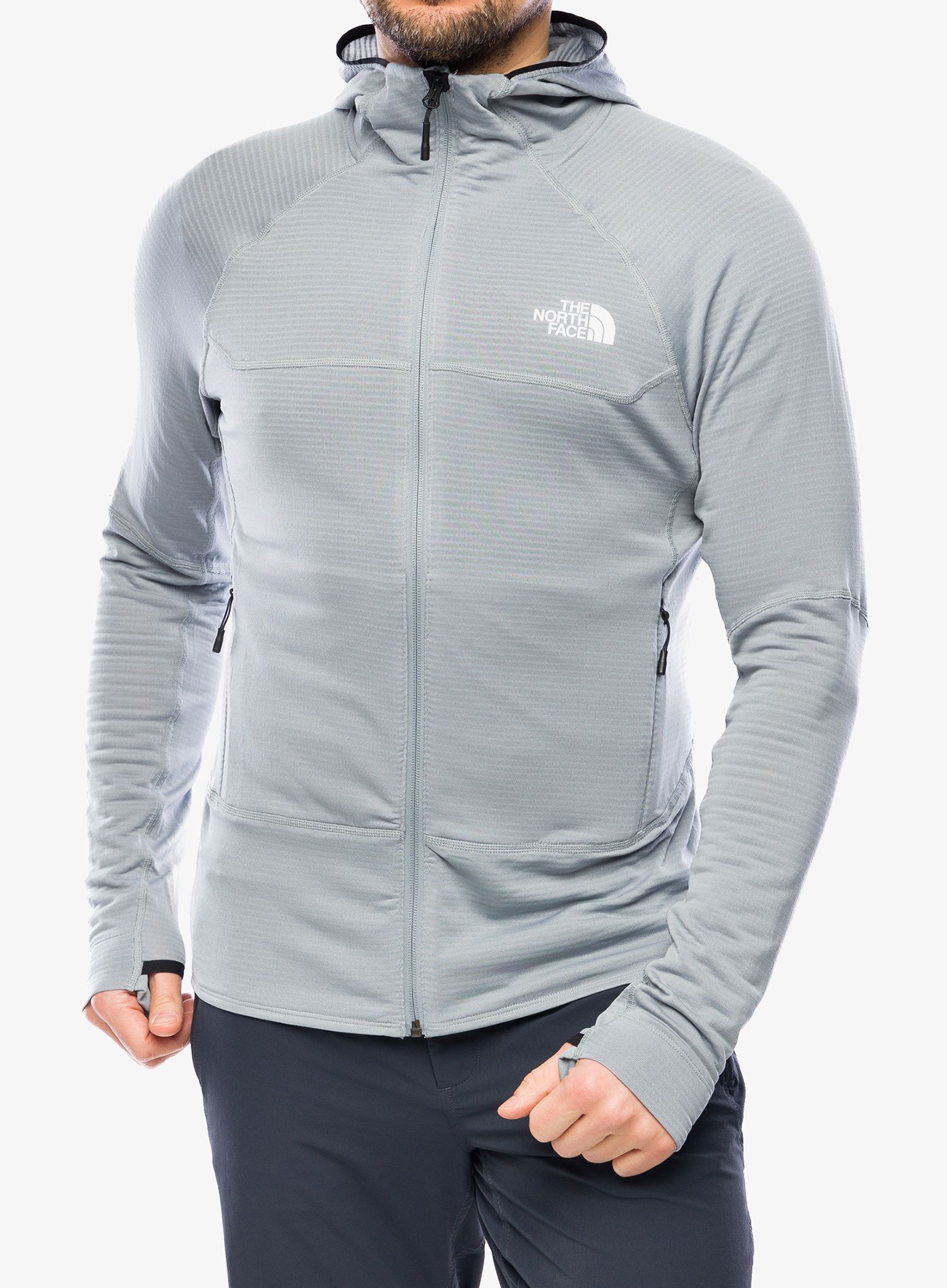 Rozepínací mikina The North Face Bolt Polartec Hoodie - monument grey