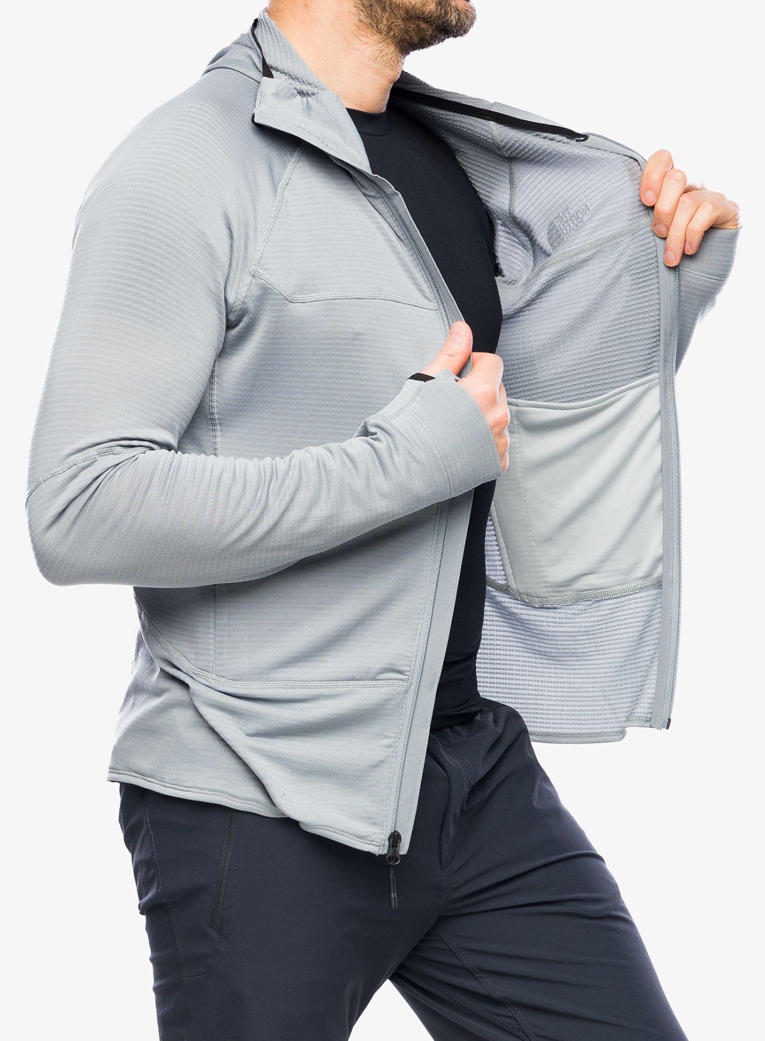 Rozepínací mikina The North Face Bolt Polartec Hoodie - monument grey