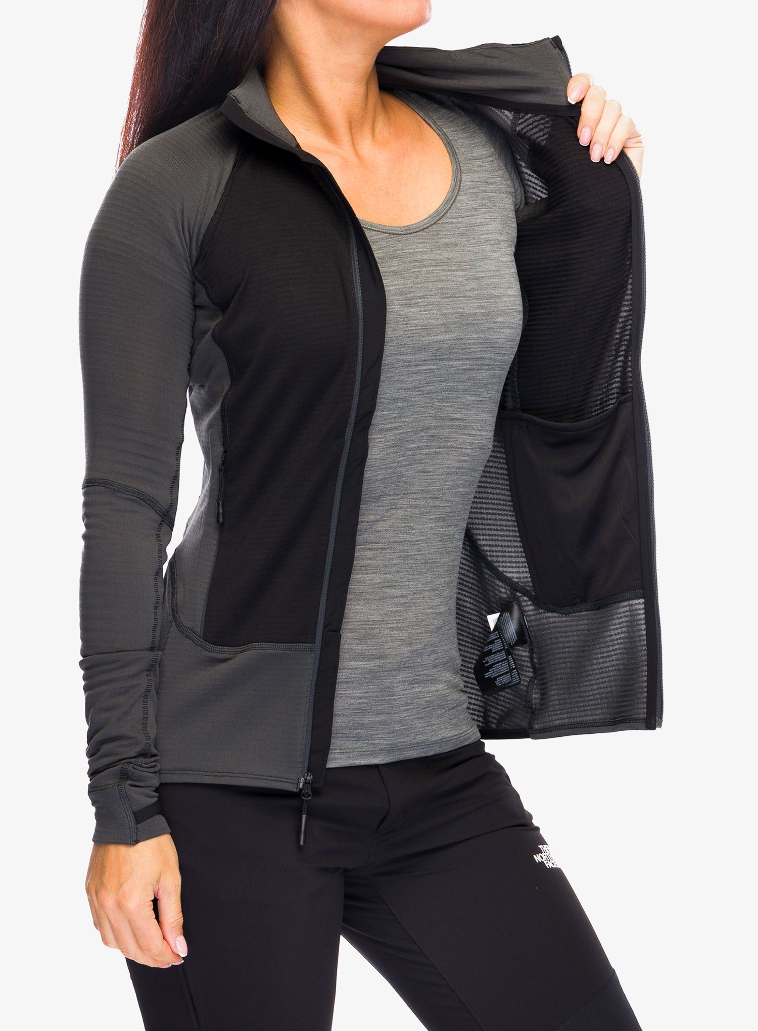 Fleece mikina dámská The North Face Bolt Polartec Jacket - asphalt grey/tnf black