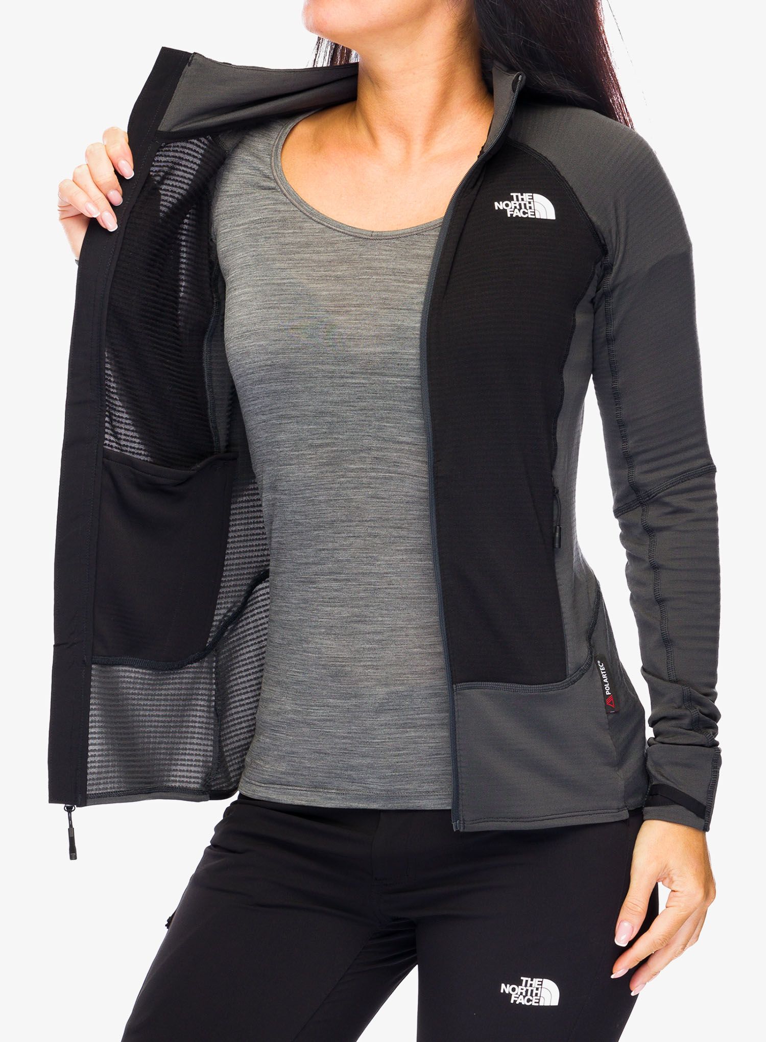 Fleece mikina dámská The North Face Bolt Polartec Jacket - asphalt grey/tnf black