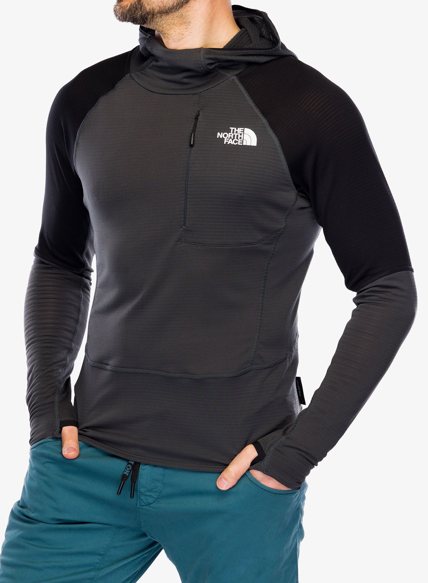 Mikina s kapucí The North Face Bolt Polartec Pull On - asphalt grey/black
