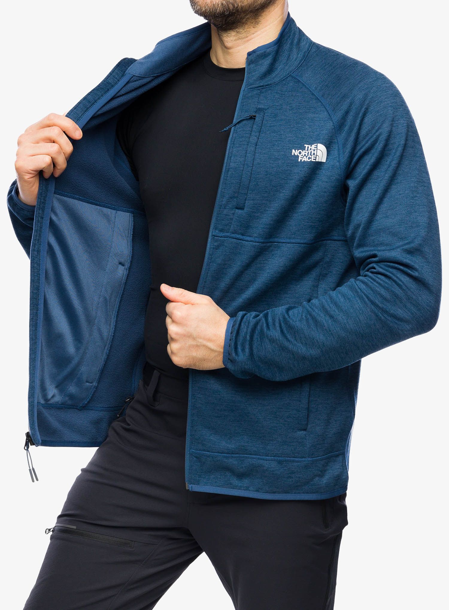 Mikina bez kapuce The North Face Canyonlands Full Zip - shady blue heather