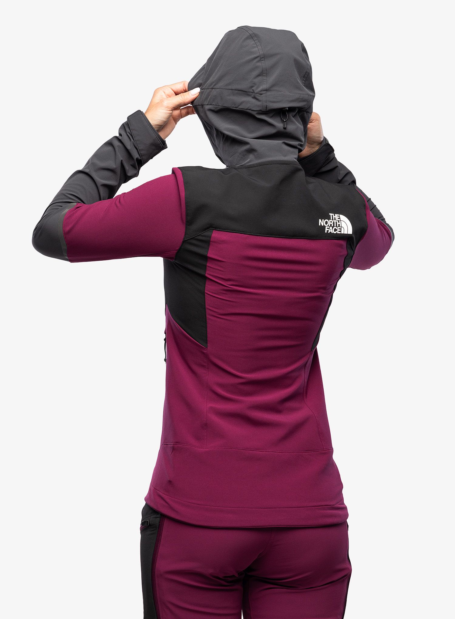 Softshellová bunda dámská The North Face Dawn Turn Hybrid Softshell Jacket - berry/grey