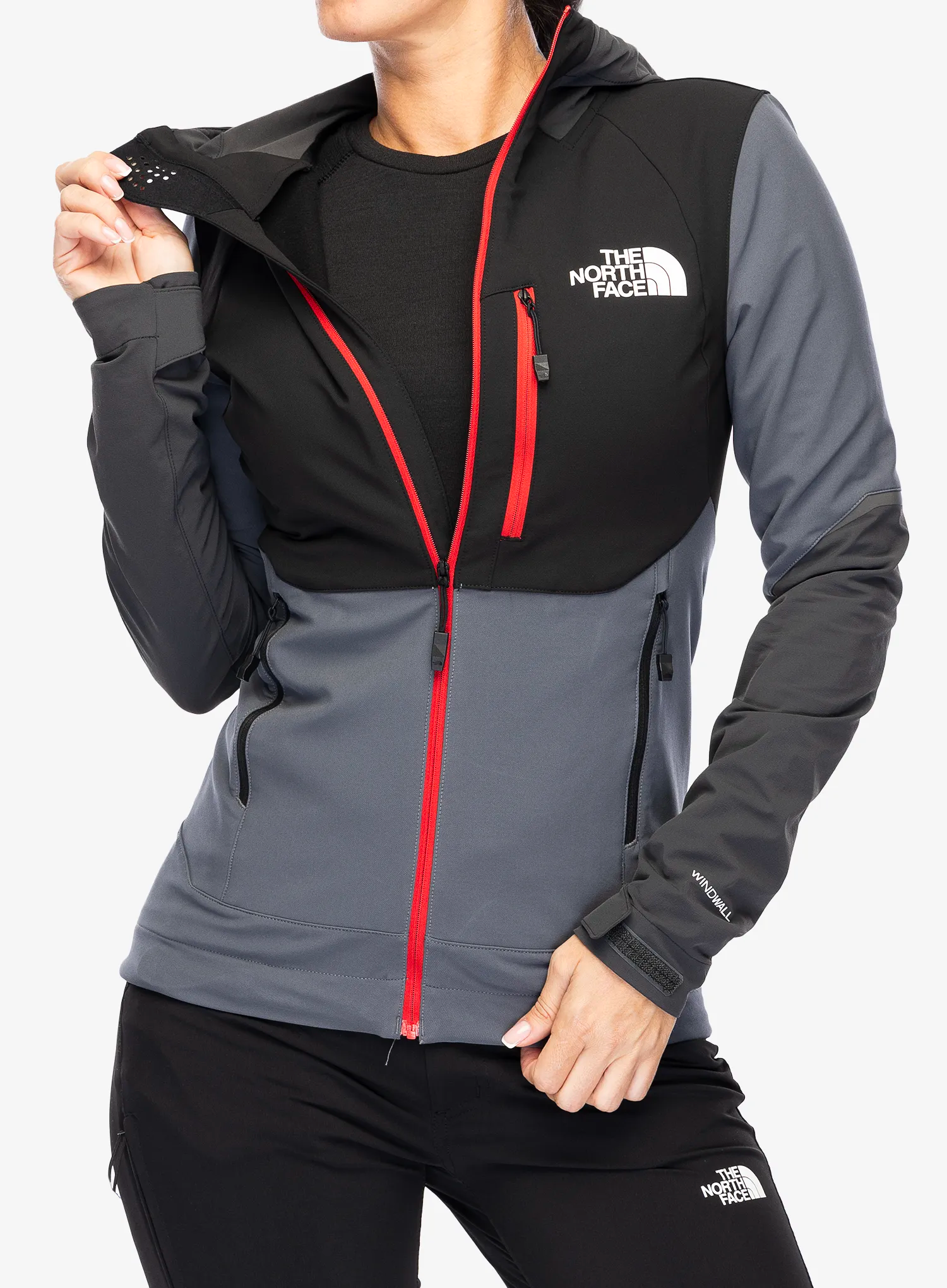 Dámská softshellová bunda The North Face Dawn Turn Hybrid Softshell Jacket - grey/blk
