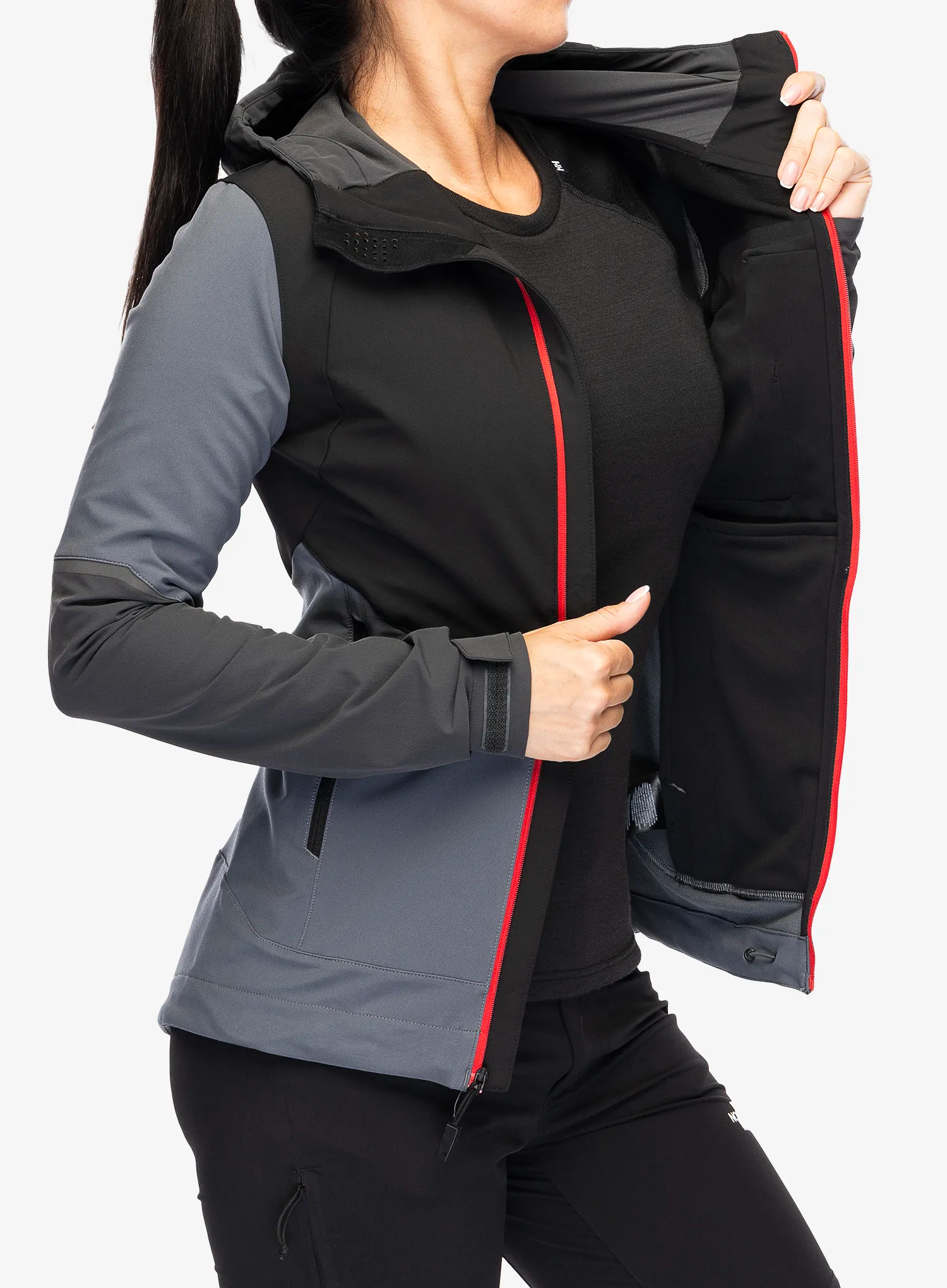 Dámská softshellová bunda The North Face Dawn Turn Hybrid Softshell Jacket - grey/blk