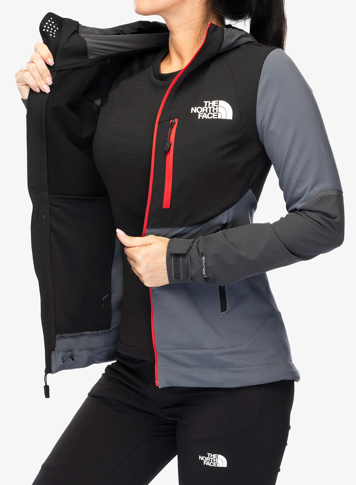 Dámská softshellová bunda The North Face Dawn Turn Hybrid Softshell Jacket - grey/blk