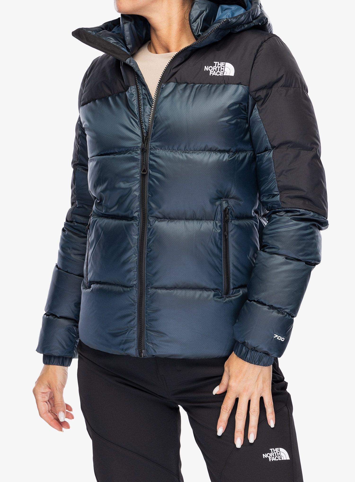 Dámská péřová bunda The North Face Diablo Down 2.0 Hoodie - shady blue black heathe