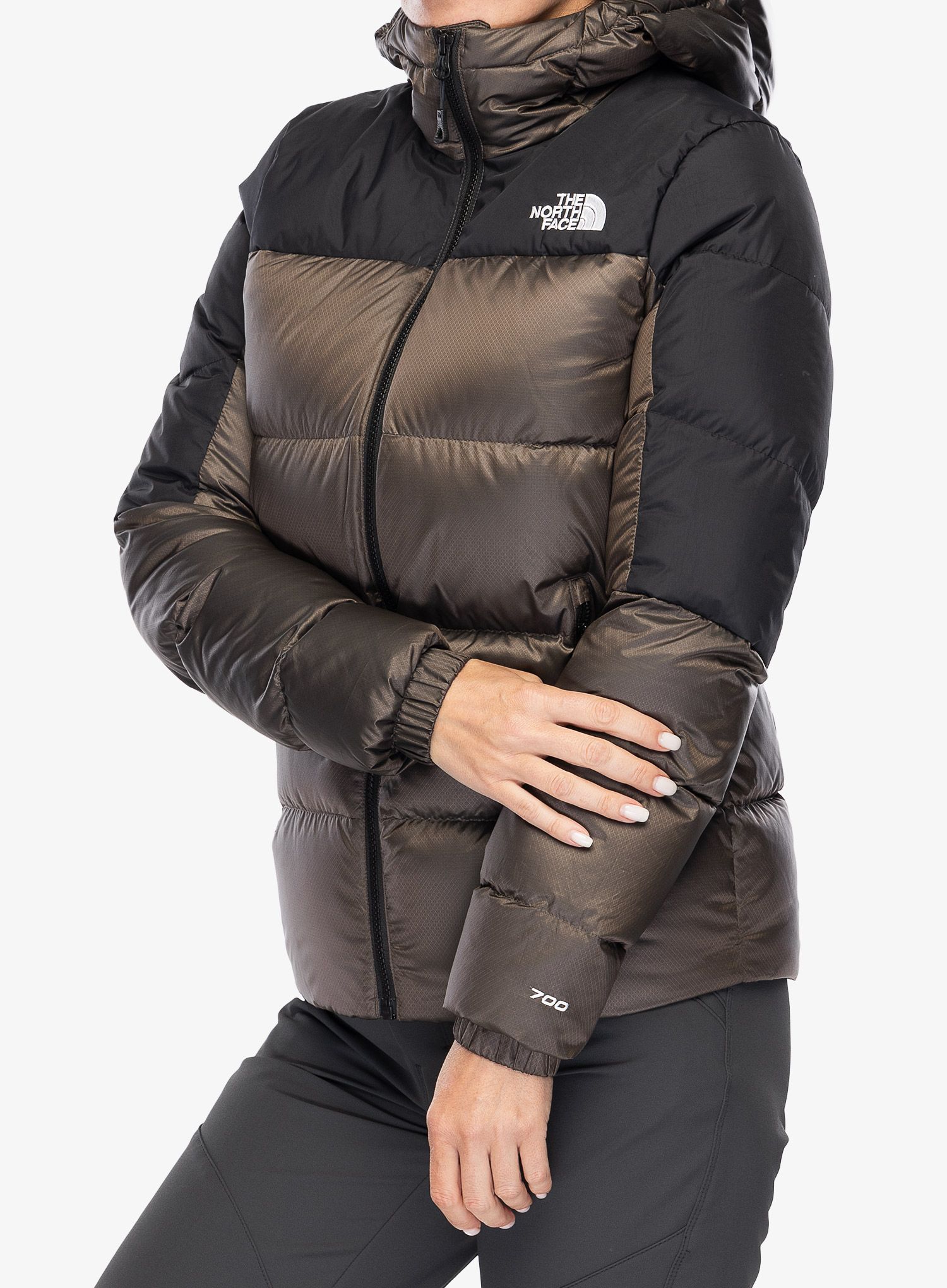 Dámská péřová bunda The North Face Diablo Down 2.0 Hoodie - smokey brown black heat