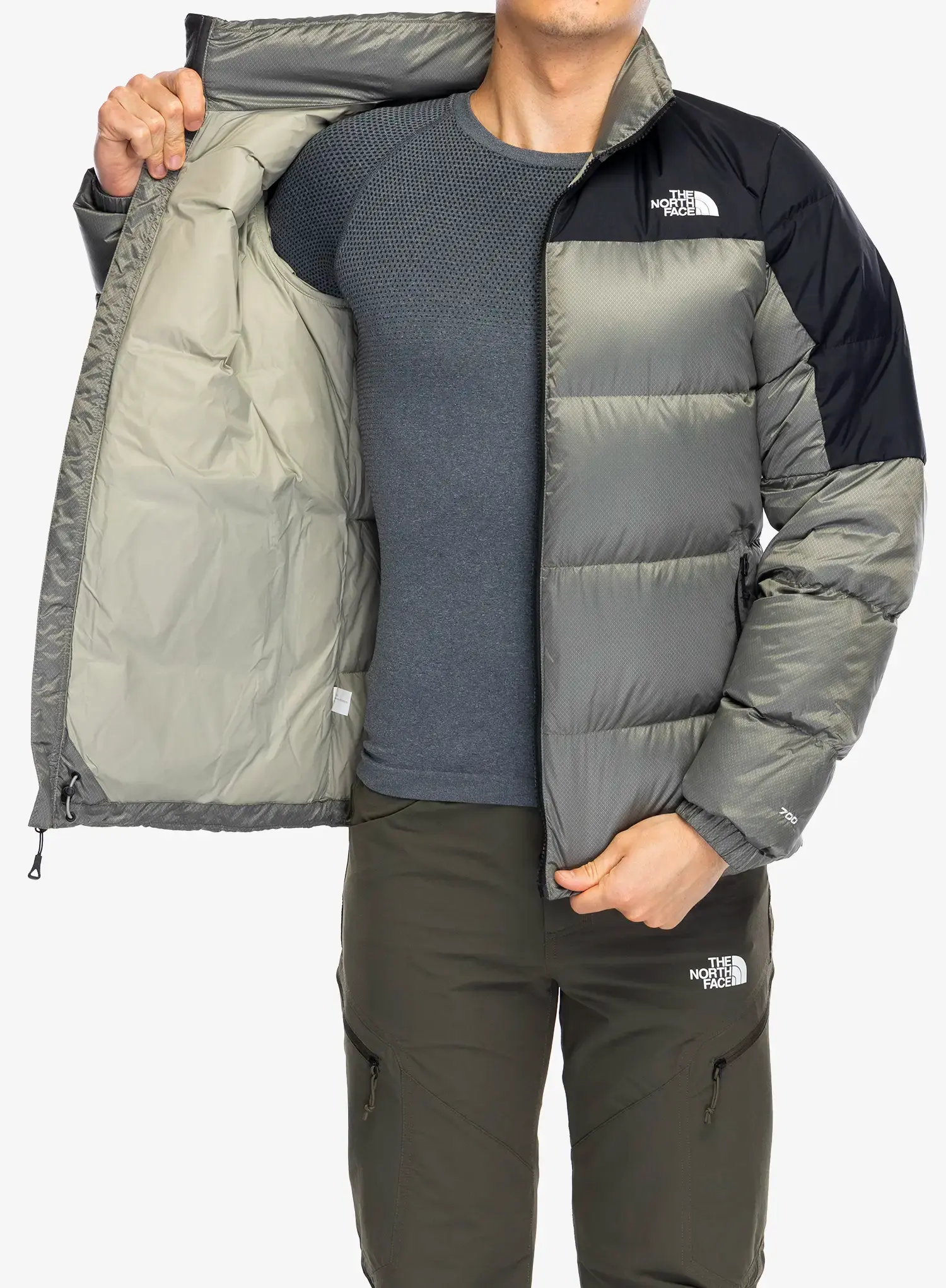 Péřová bunda The North Face Diablo Down 2.0 Jacket - clay grey black heather