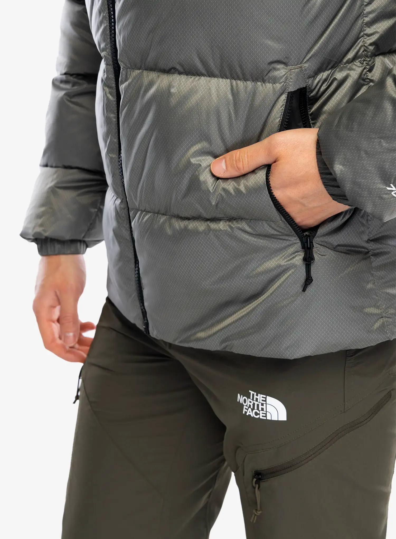 Péřová bunda The North Face Diablo Down 2.0 Jacket - clay grey black heather